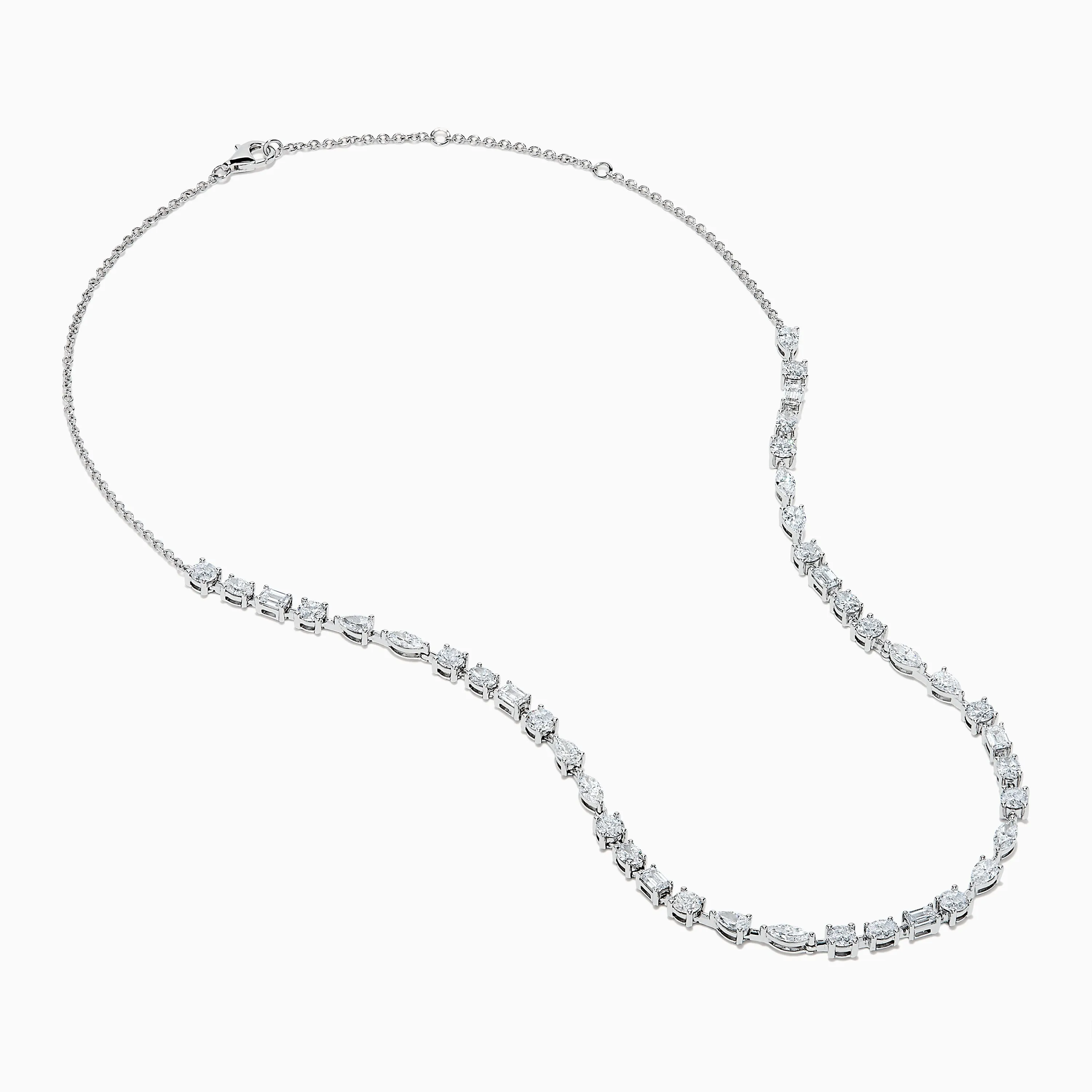 Lab Grown Multi Shape Diamond 7.25ct Tennis Necklace in 14K White Gold sold by Effy product image thumbnail 2