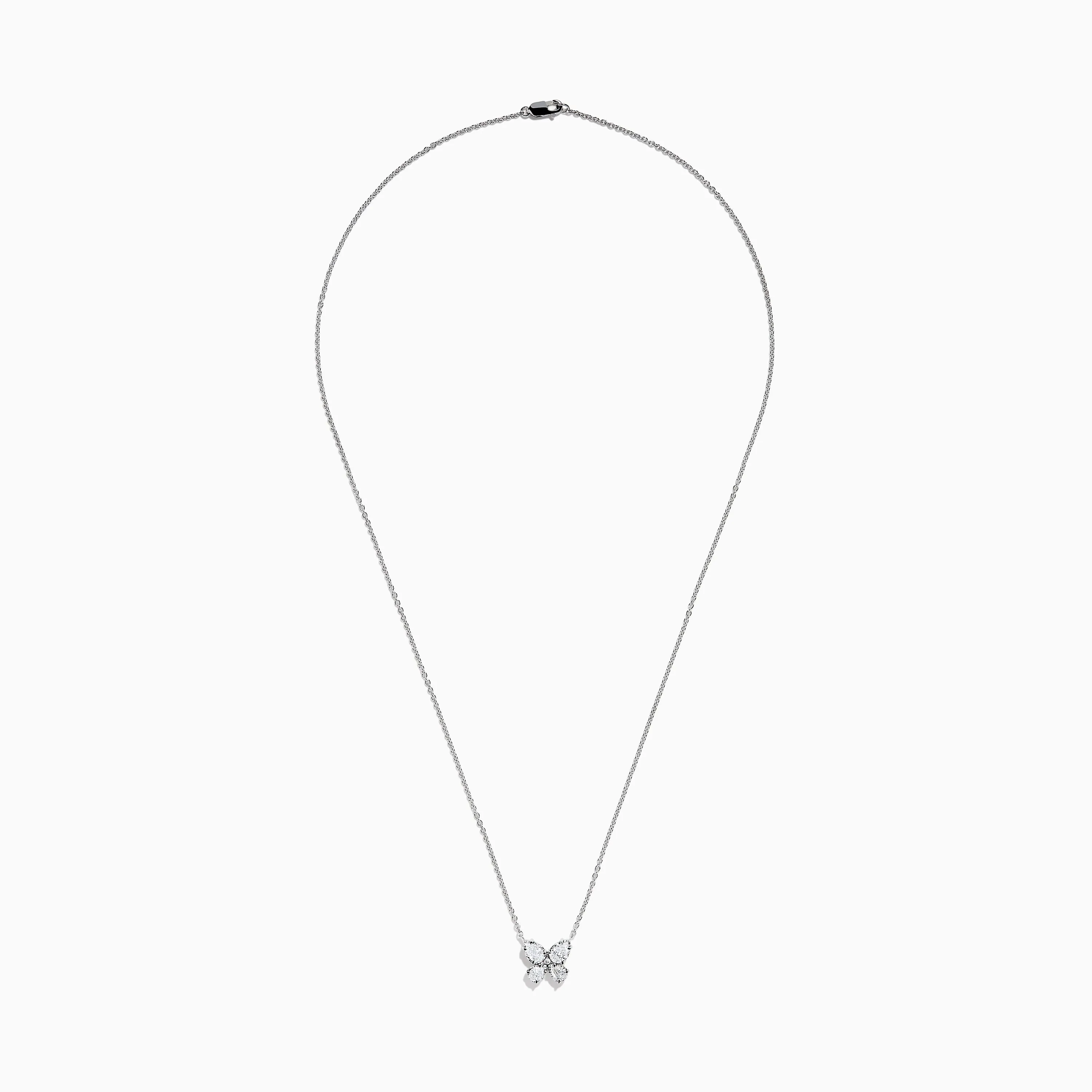 Lab Grown Pear and Round Diamond Butterfly Pendant in 14K White Gold sold by Effy product image thumbnail 3