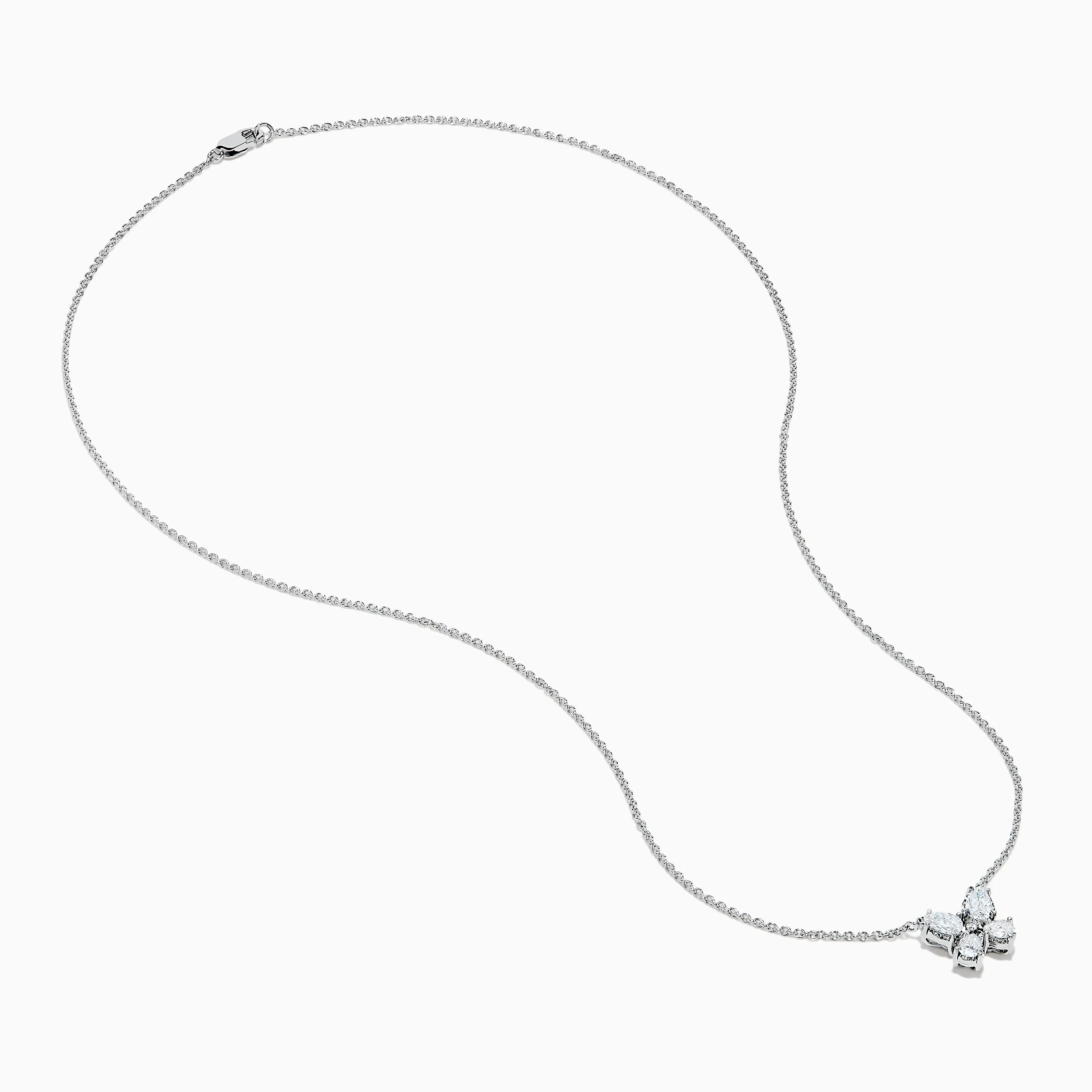 Lab Grown Pear and Round Diamond Butterfly Pendant in 14K White Gold sold by Effy product image thumbnail 2