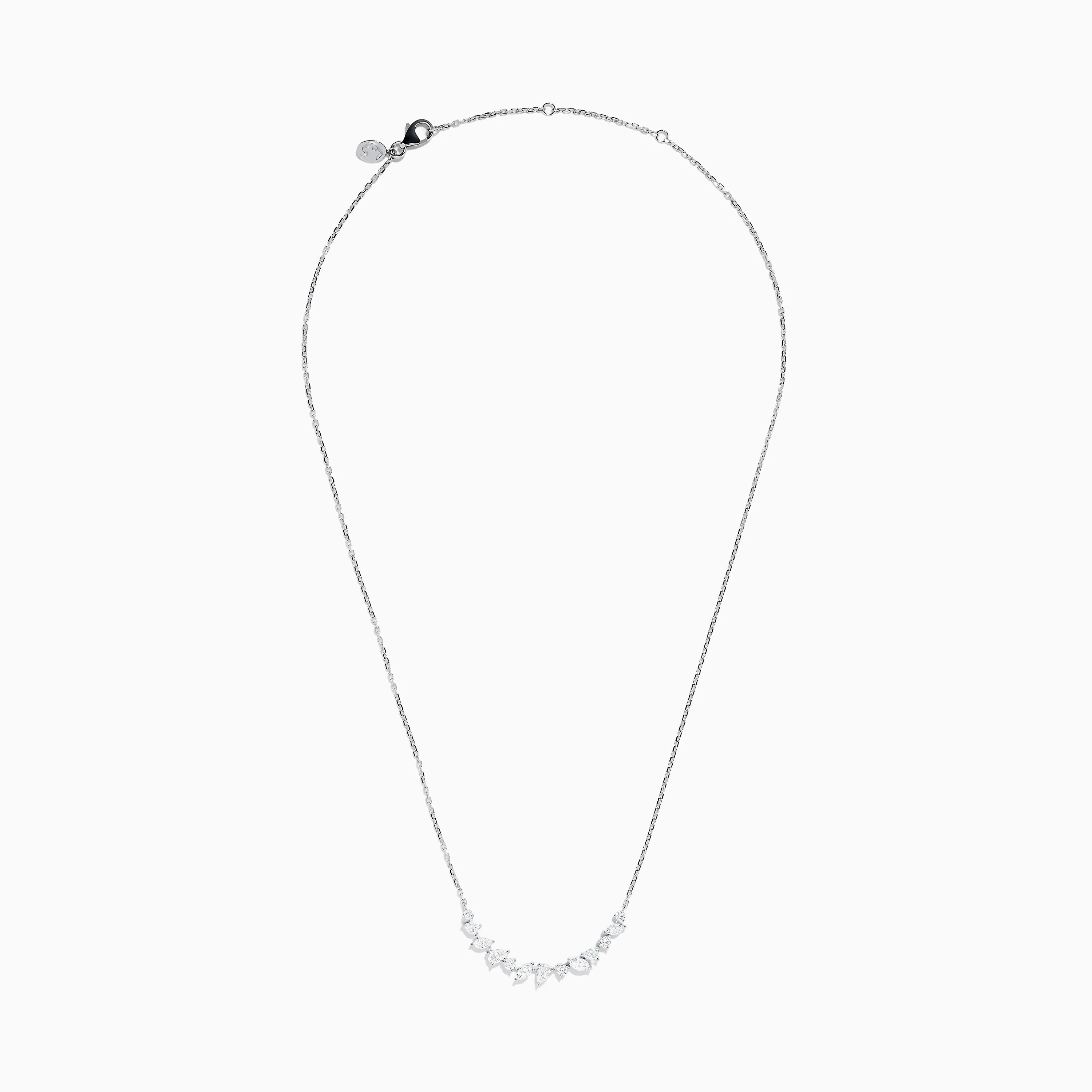 Lab Grown Multi Shape Diamond Collarbone Necklace in 14K White Gold sold by Effy product image thumbnail 3