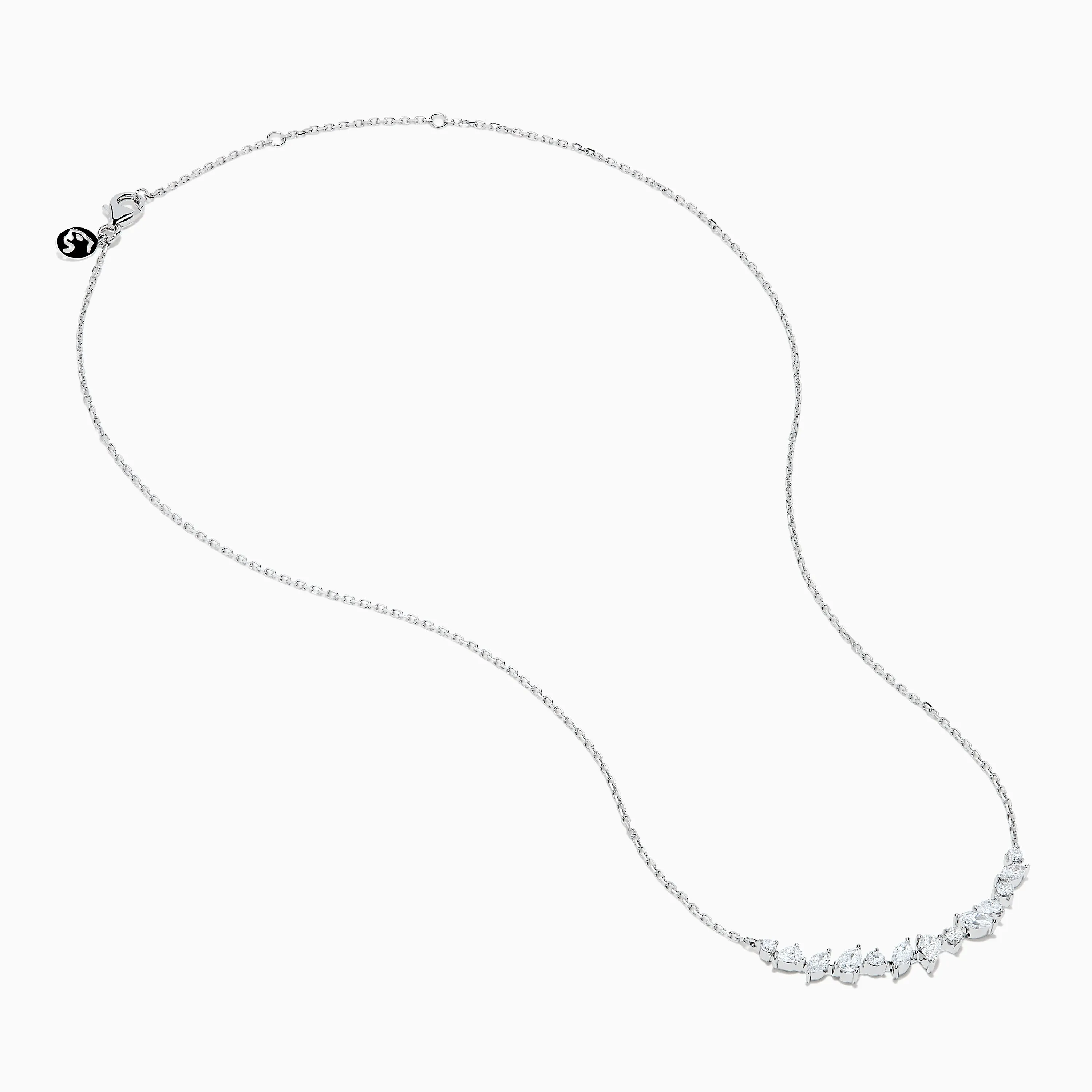 Lab Grown Multi Shape Diamond Collarbone Necklace in 14K White Gold sold by Effy product image thumbnail 2