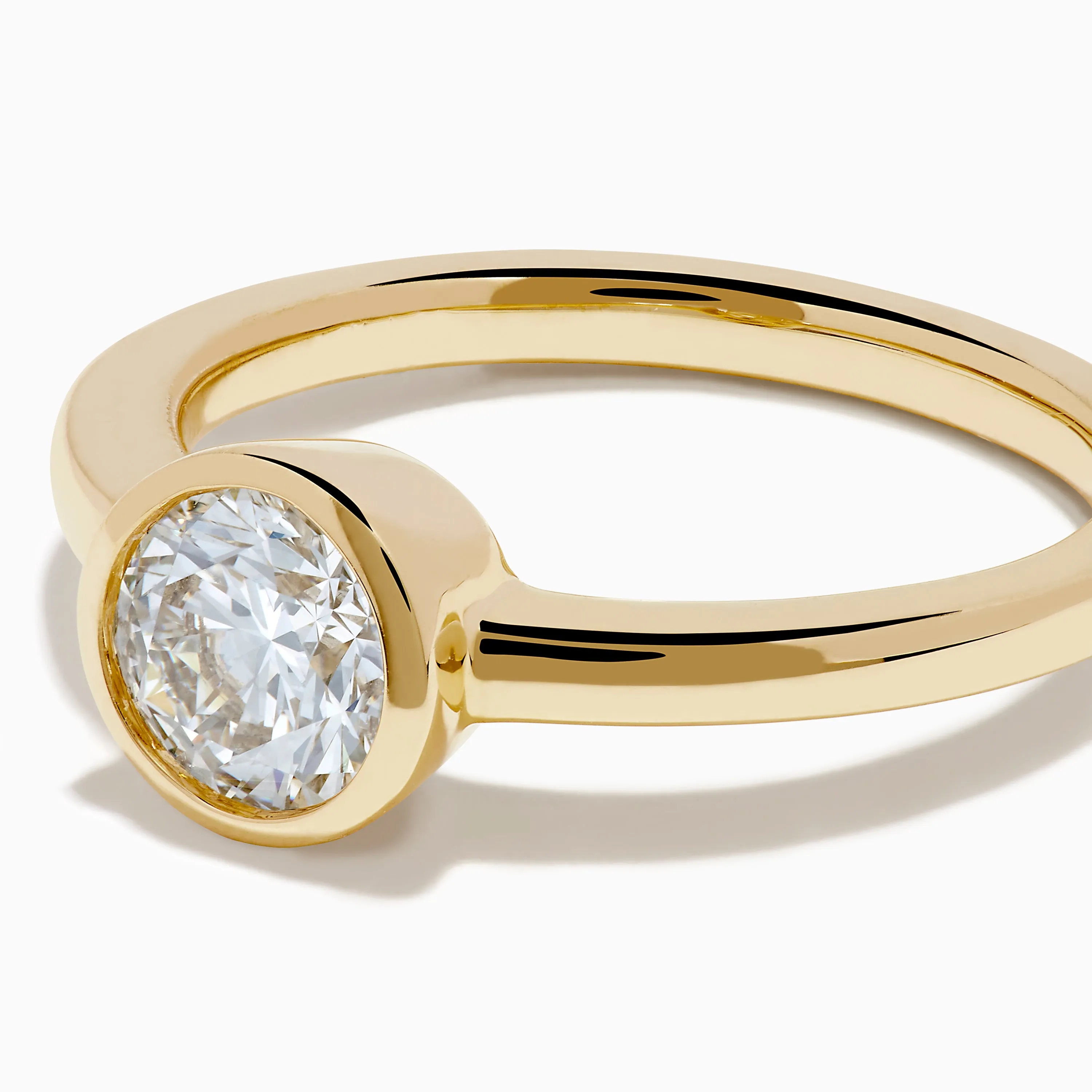 Lab Grown Round Diamond Bezel Ring in 14K Yellow Gold sold by Effy product image thumbnail 2