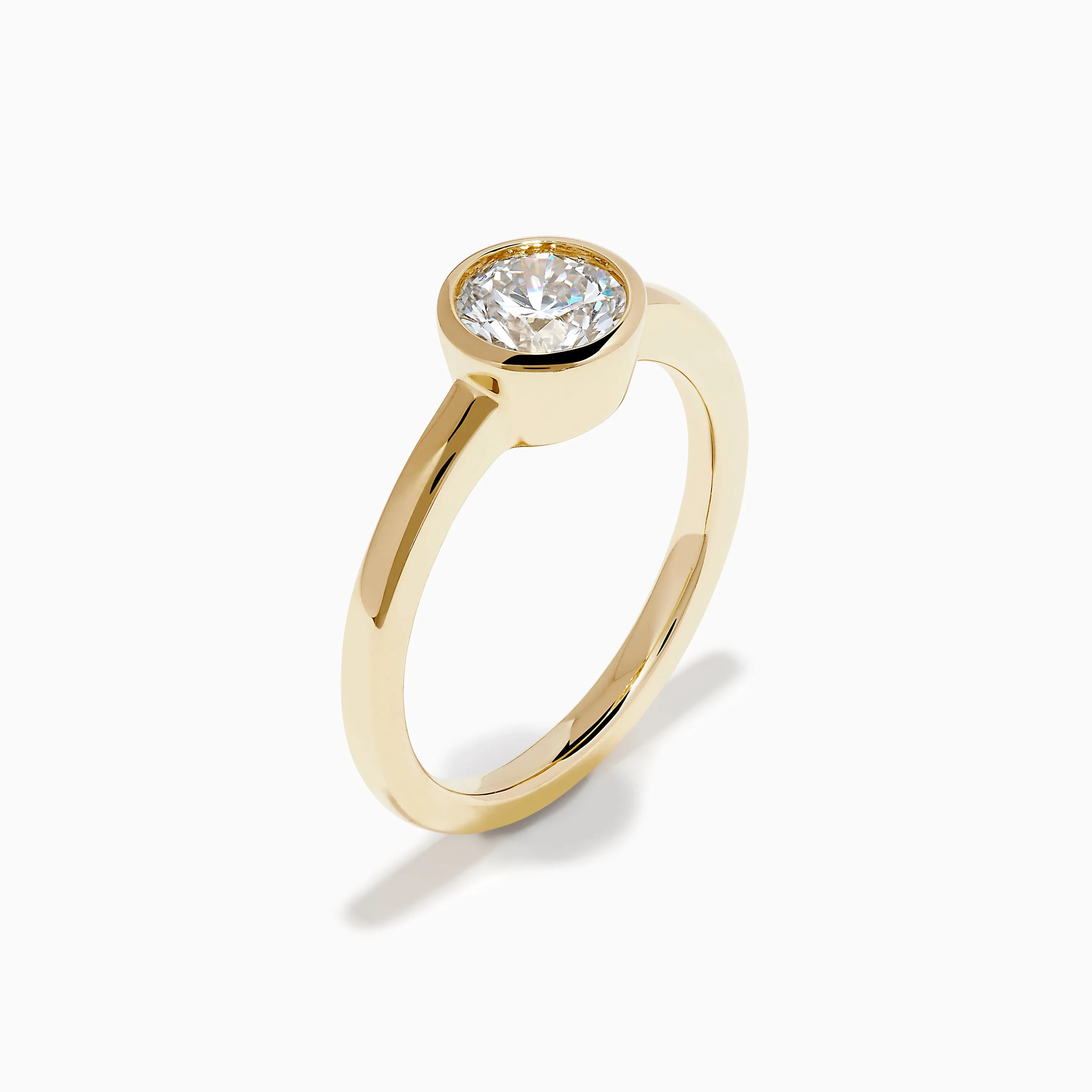 Lab Grown Round Diamond Bezel Ring in 14K Yellow Gold sold by Effy product image thumbnail 4