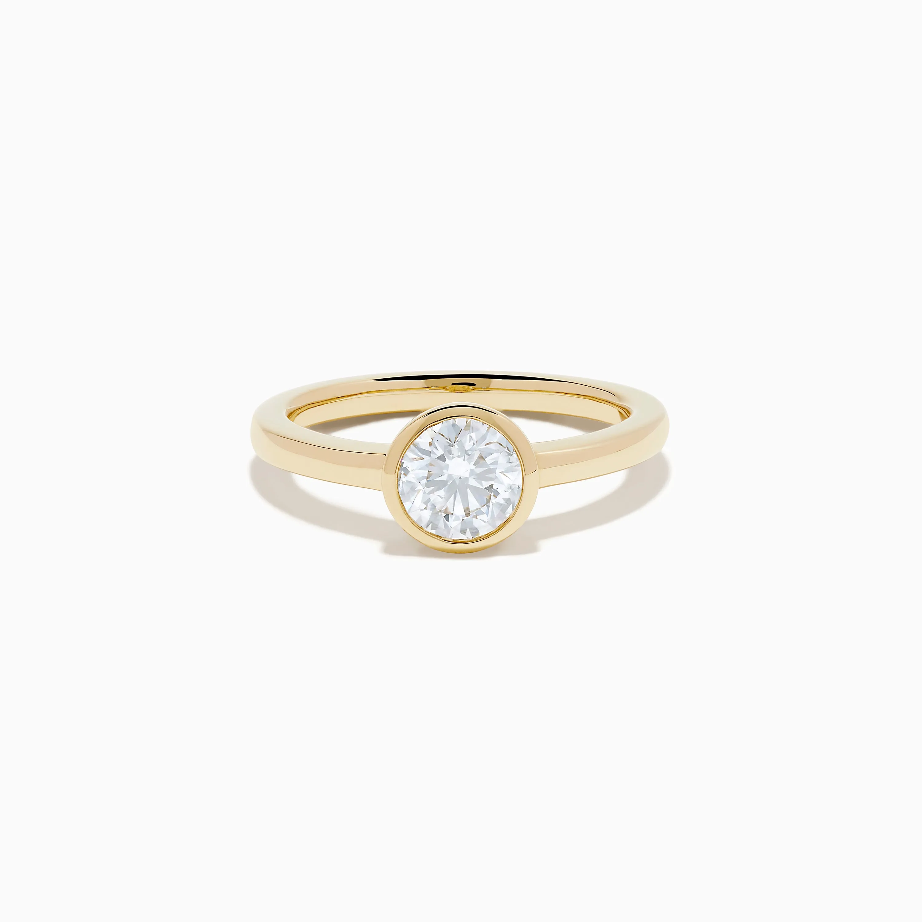 Lab Grown Round Diamond Bezel Ring in 14K Yellow Gold sold by Effy