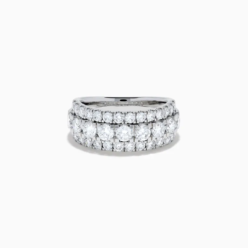 Lab Grown Round Diamond Wide Band in 14K White Gold sold by Effy