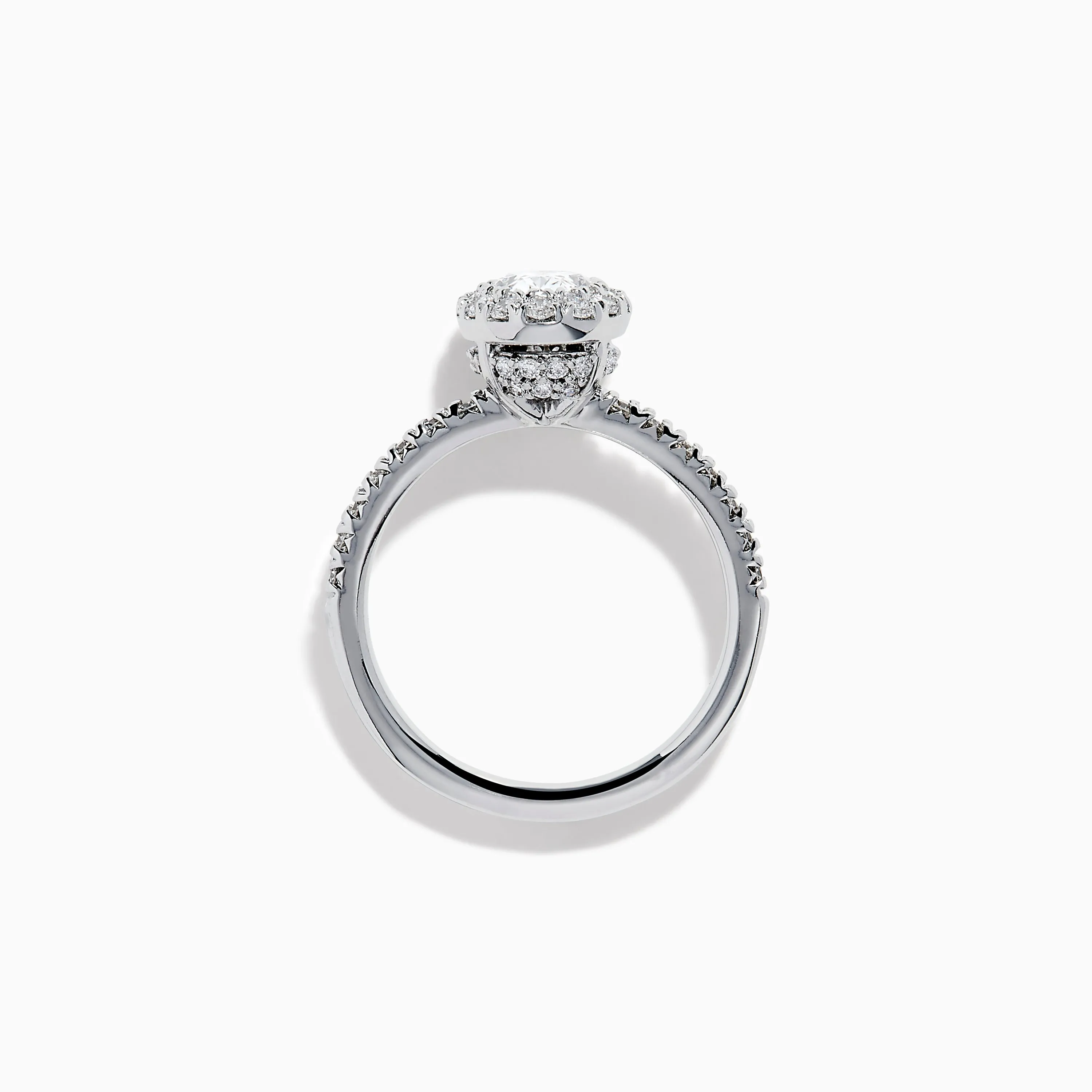 Lab Grown Oval Diamond Halo and Hidden Halo Ring in 14K White Gold sold by Effy product image thumbnail 3