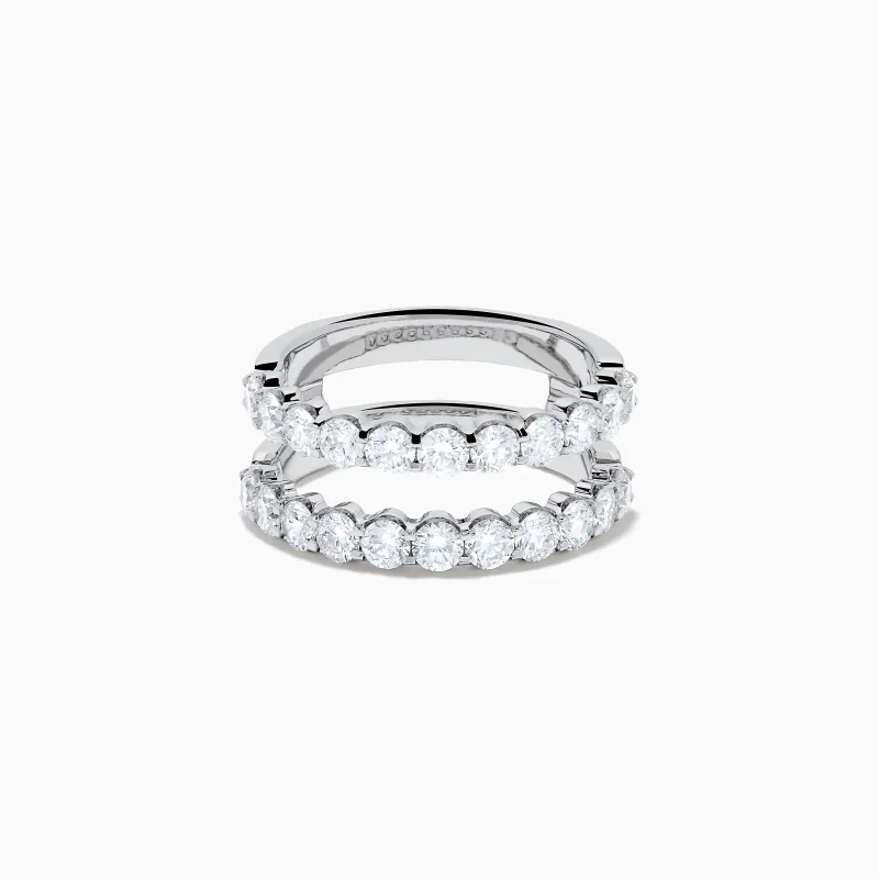 Lab Grown Round Diamond Jacket Band Ring in 14K White Gold sold by Effy