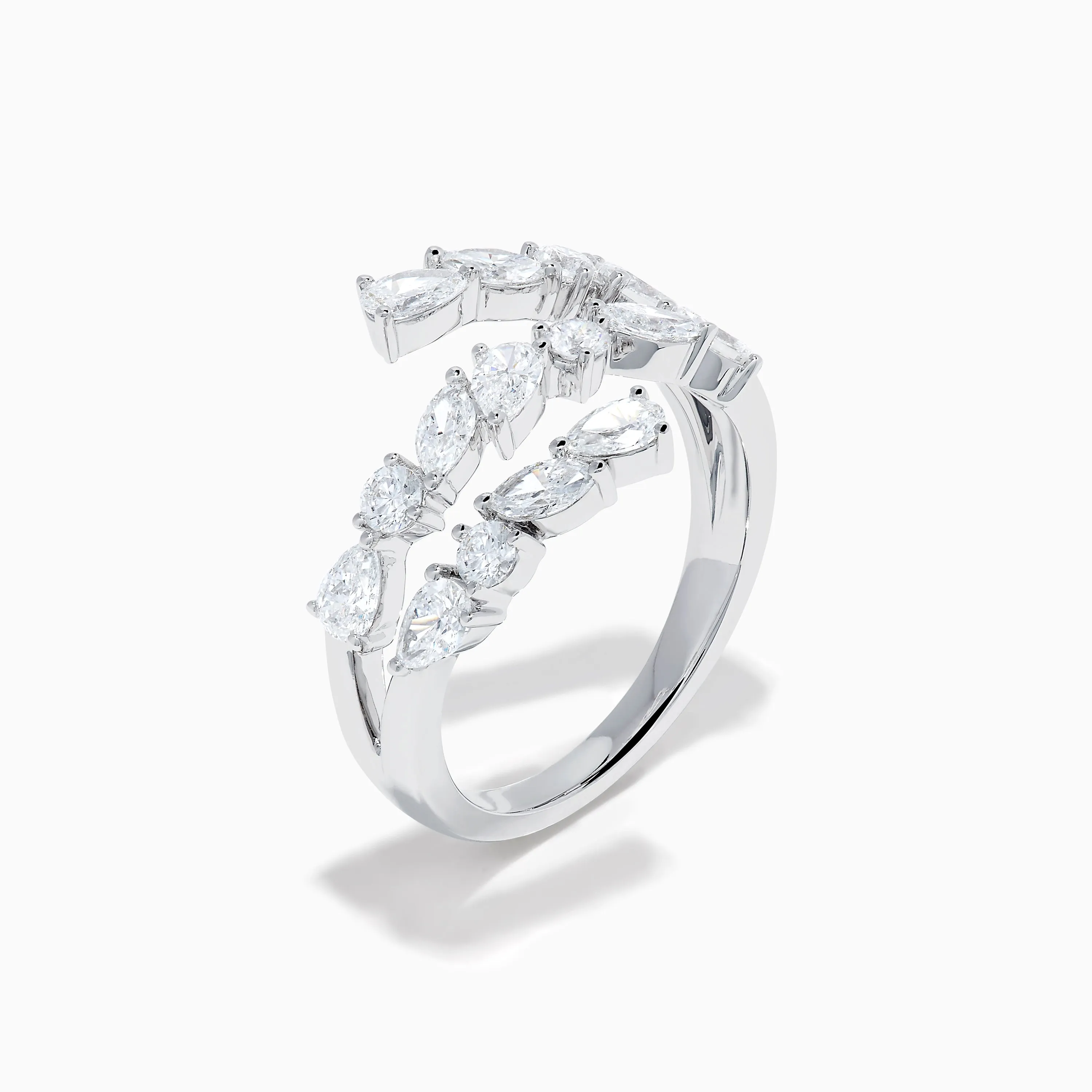 Lab Grown Multi Shaped Diamond 1.23ct Wrap Ring in 14K White Gold sold by Effy product image thumbnail 4