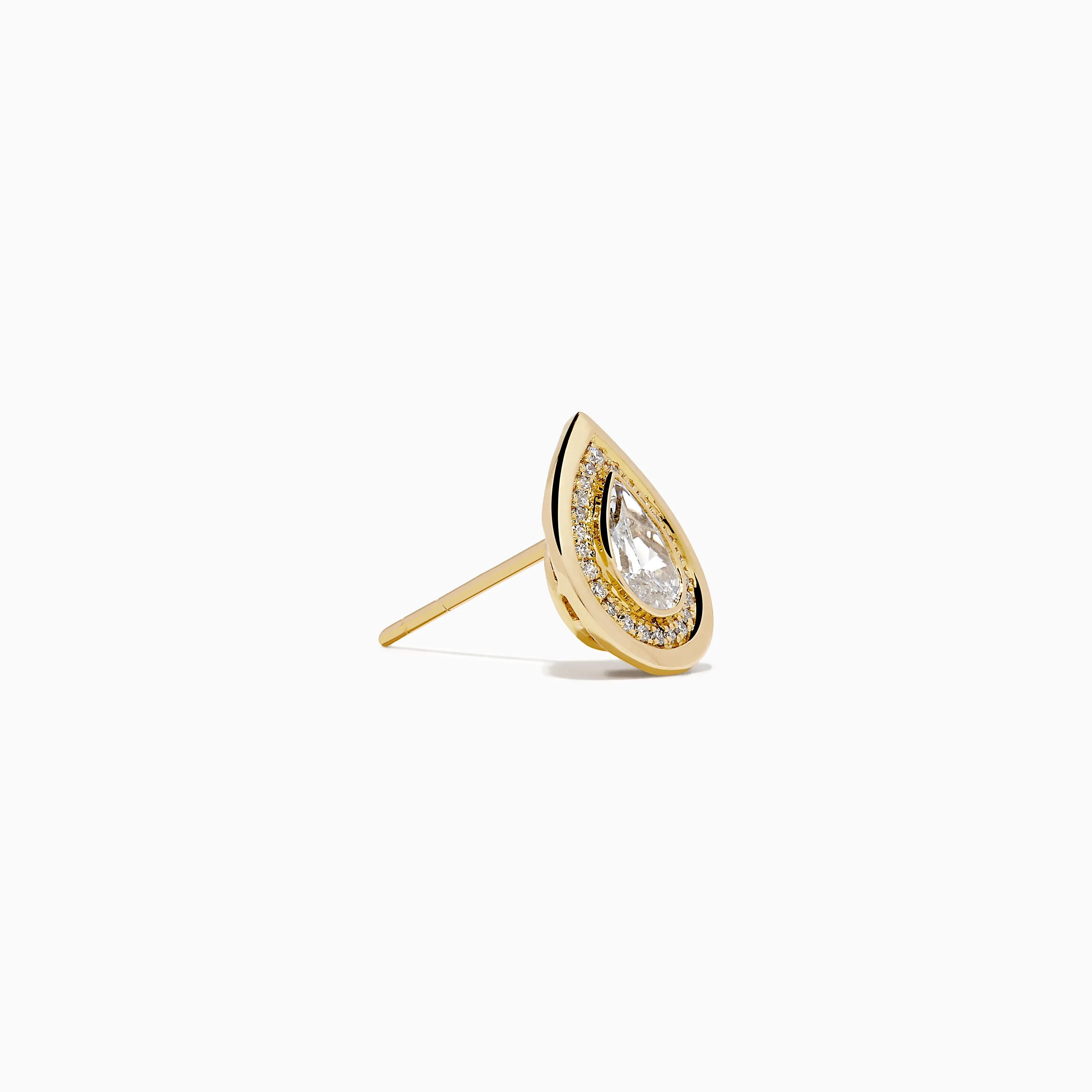 Lab Grown Pear Diamond 1.10ct Halo Stud Earrings in 14K Yellow Gold sold by Effy product image thumbnail 3
