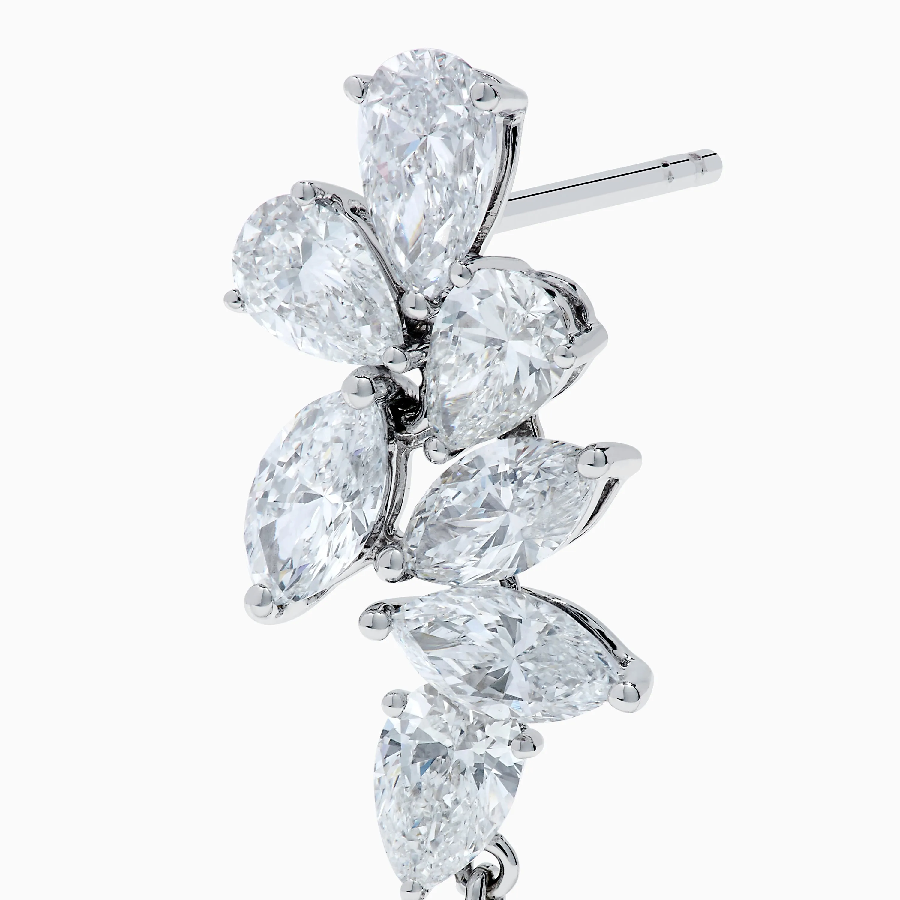 Lab Grown Pear and Marquise Diamond 3.61ct Dangle Earrings in 14K White Gold sold by Effy product image thumbnail 2