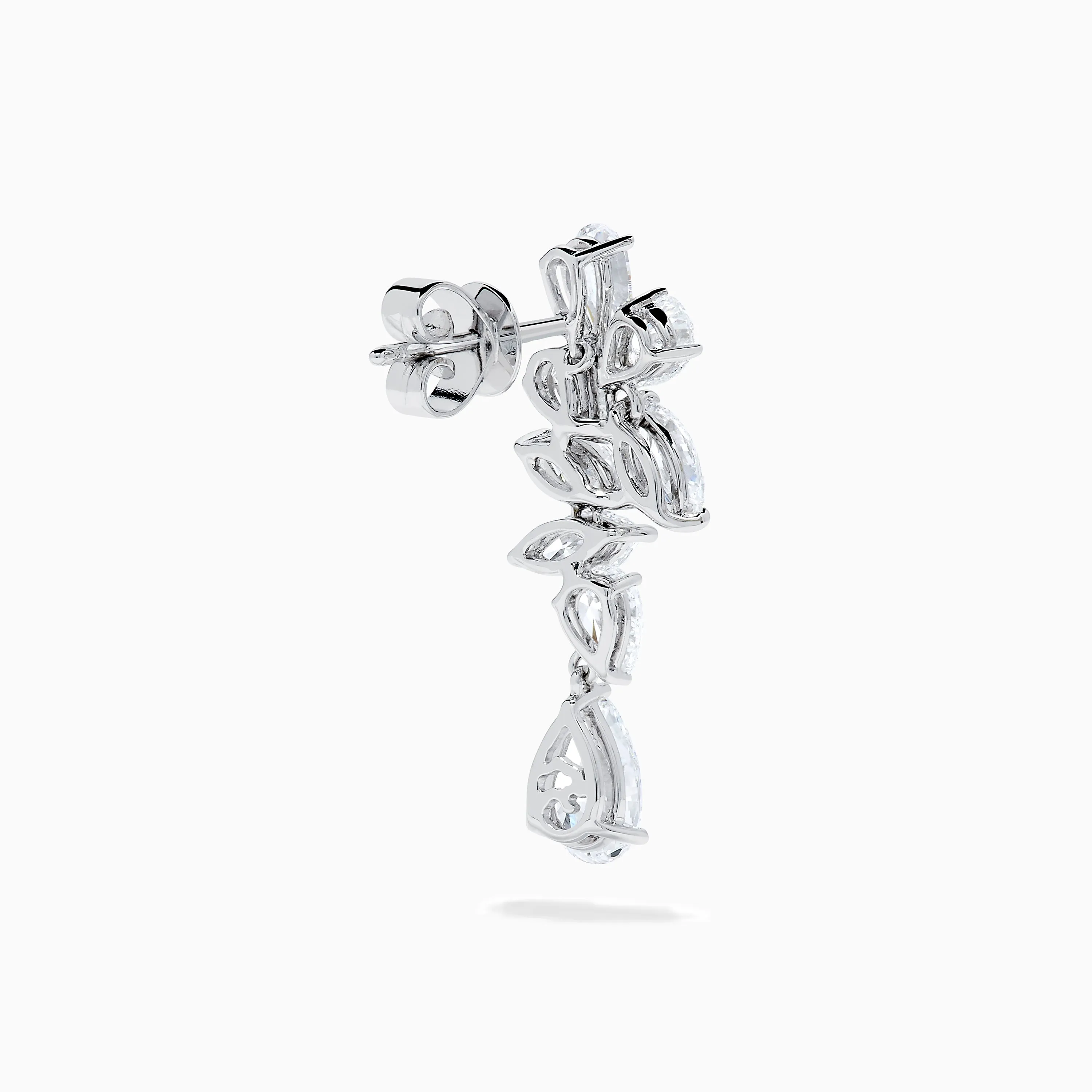 Lab Grown Pear and Marquise Diamond 3.61ct Dangle Earrings in 14K White Gold sold by Effy product image thumbnail 4