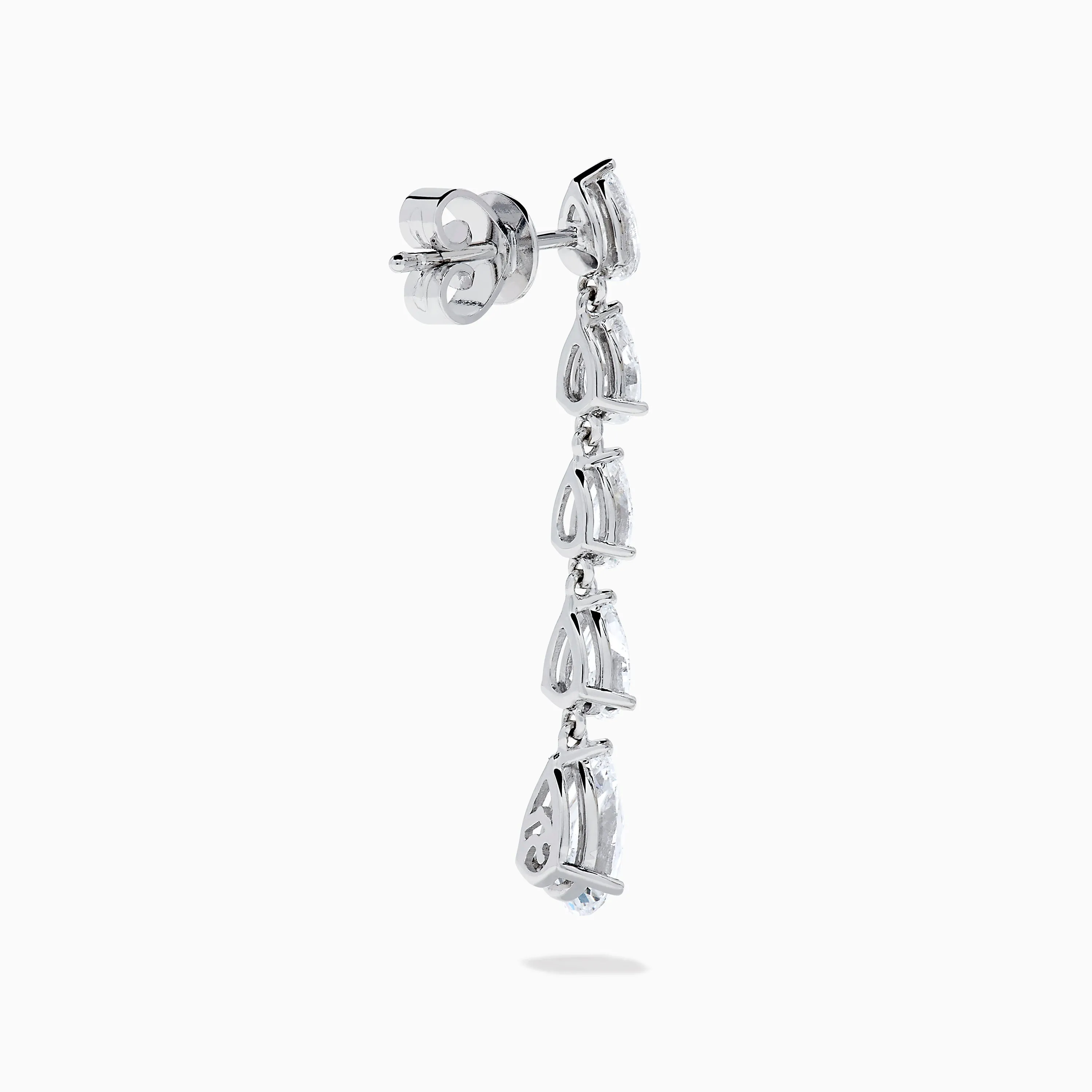 Lab Grown Pear Diamond 2.45ct Linear Drop Earrings in 14K White Gold sold by Effy product image thumbnail 4
