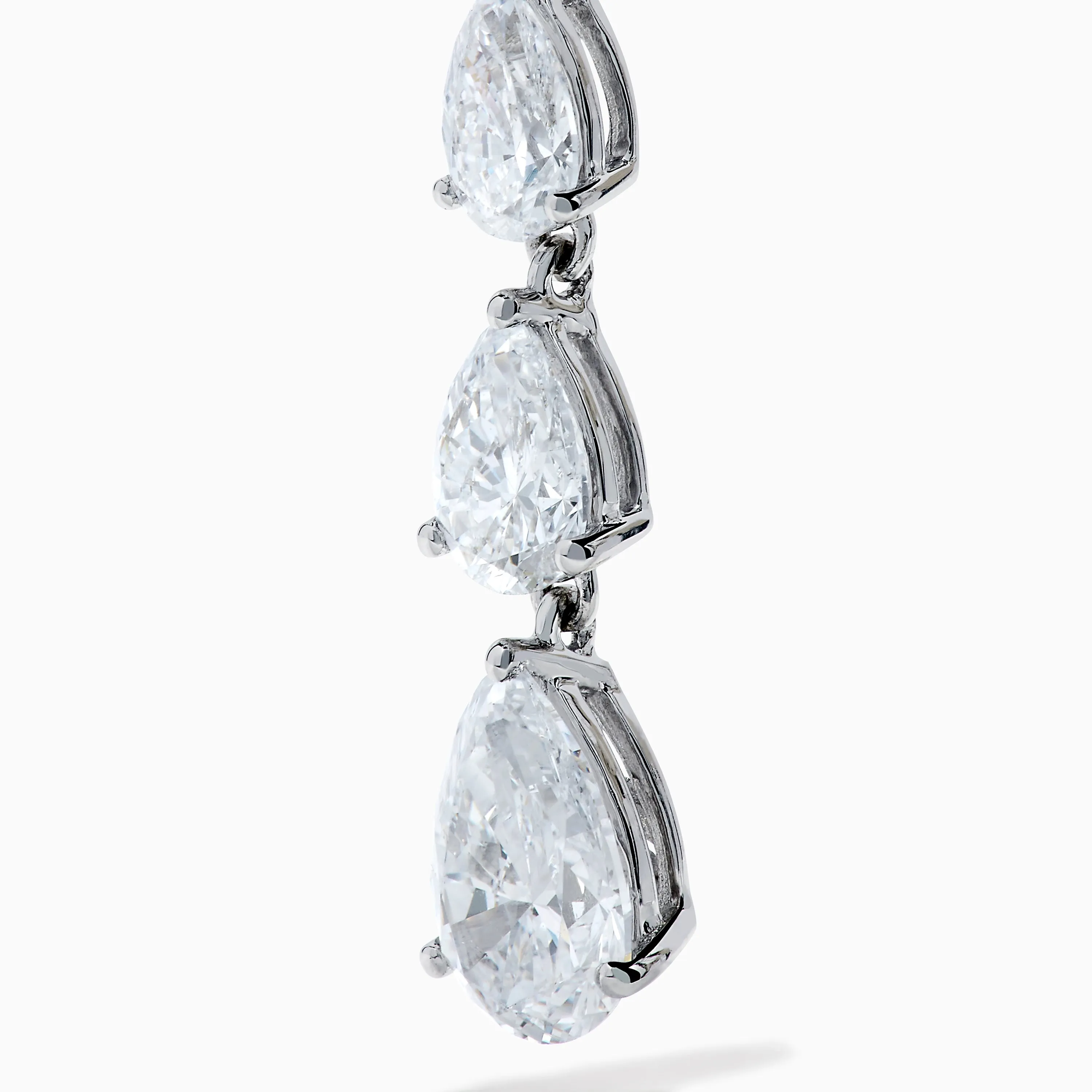 Lab Grown Pear Diamond 2.45ct Linear Drop Earrings in 14K White Gold sold by Effy product image thumbnail 2
