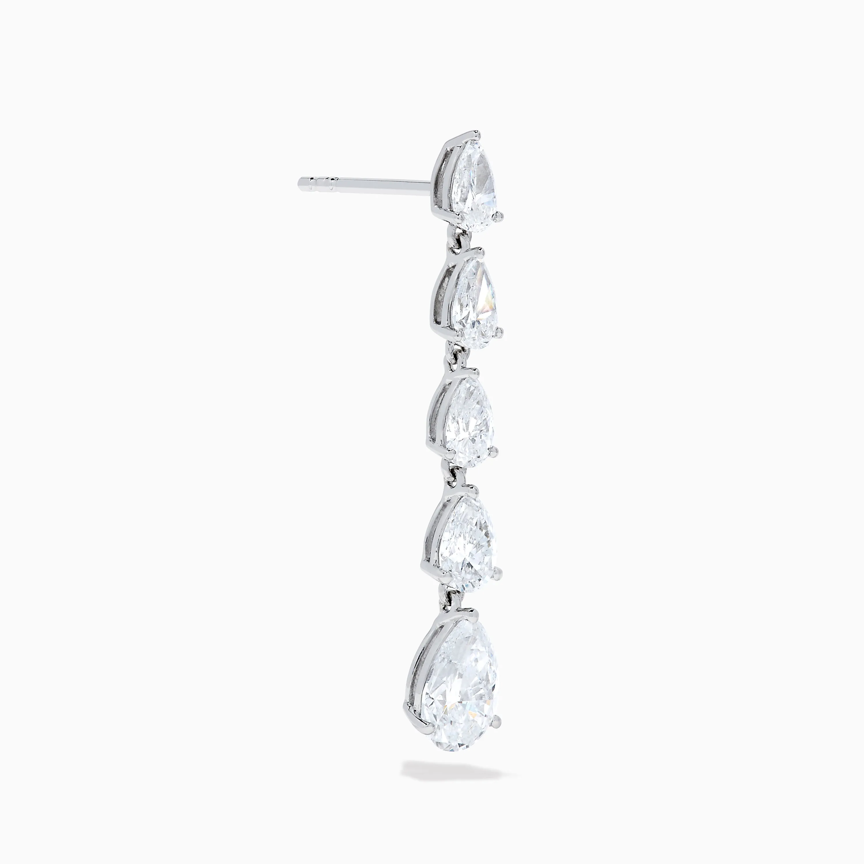 Lab Grown Pear Diamond 2.45ct Linear Drop Earrings in 14K White Gold sold by Effy product image thumbnail 3