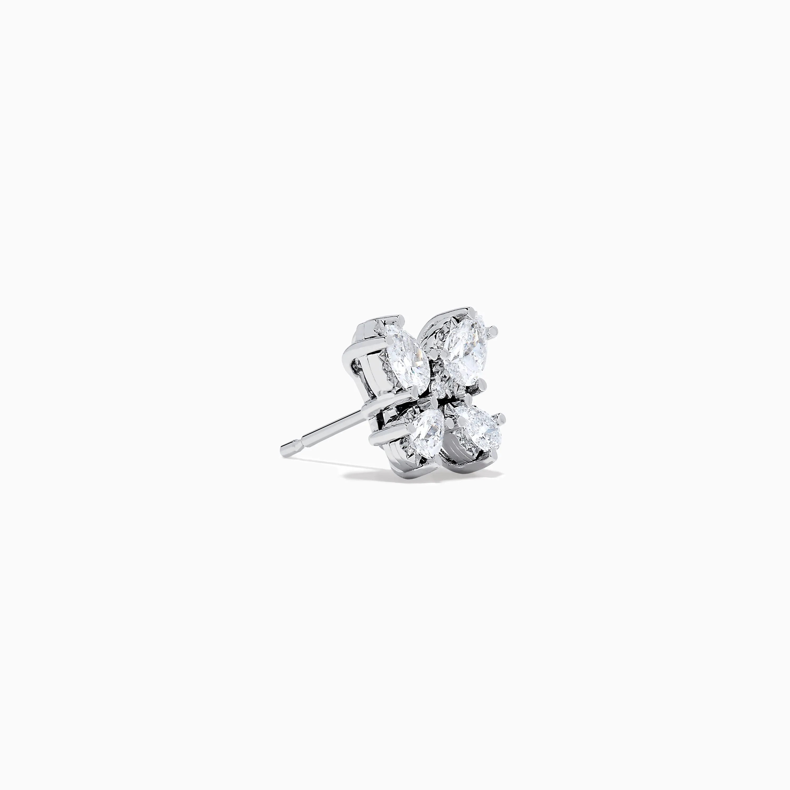 Lab Grown Pear and Round Diamond 1.23ct Butterfly Stud Earrings in 14K White Gold sold by Effy product image thumbnail 3