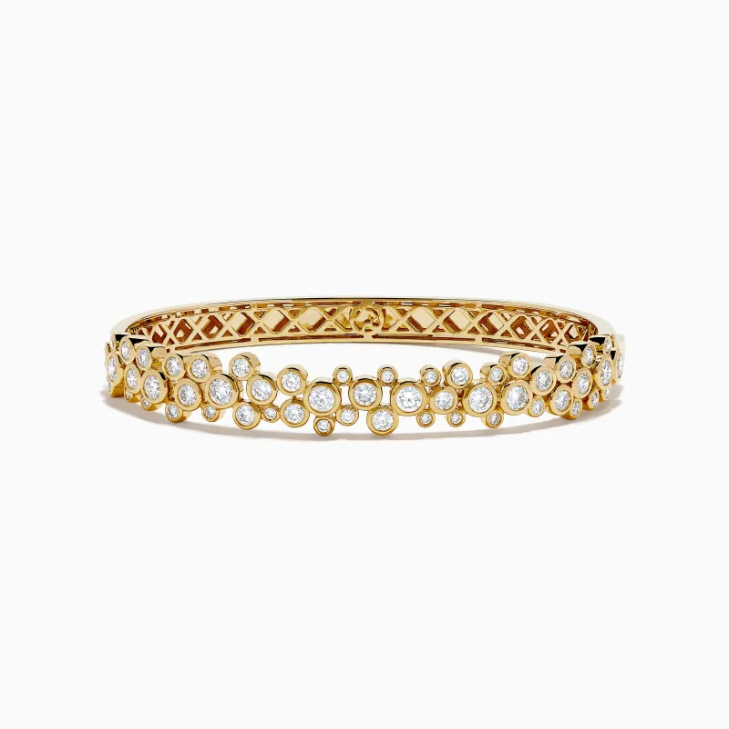 Lab Grown Round Diamond 2.88ct Bubble Bangle in 14K Yellow Gold sold by Effy