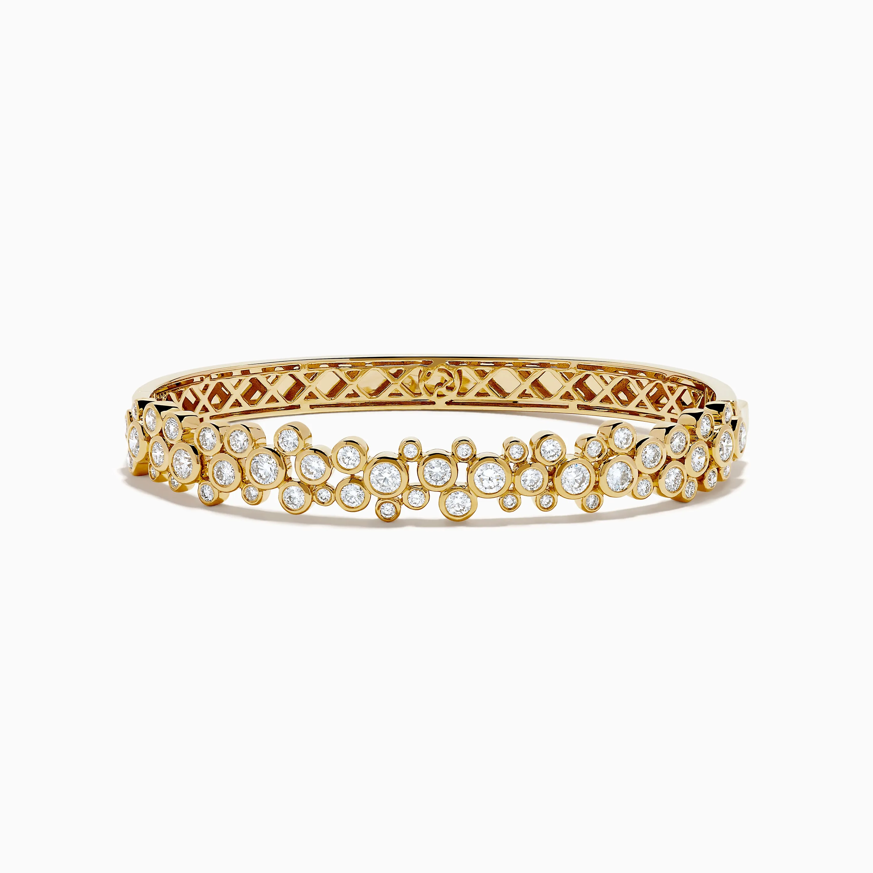 Lab Grown Round Diamond 2.88ct Bubble Bangle in 14K Yellow Gold sold by Effy