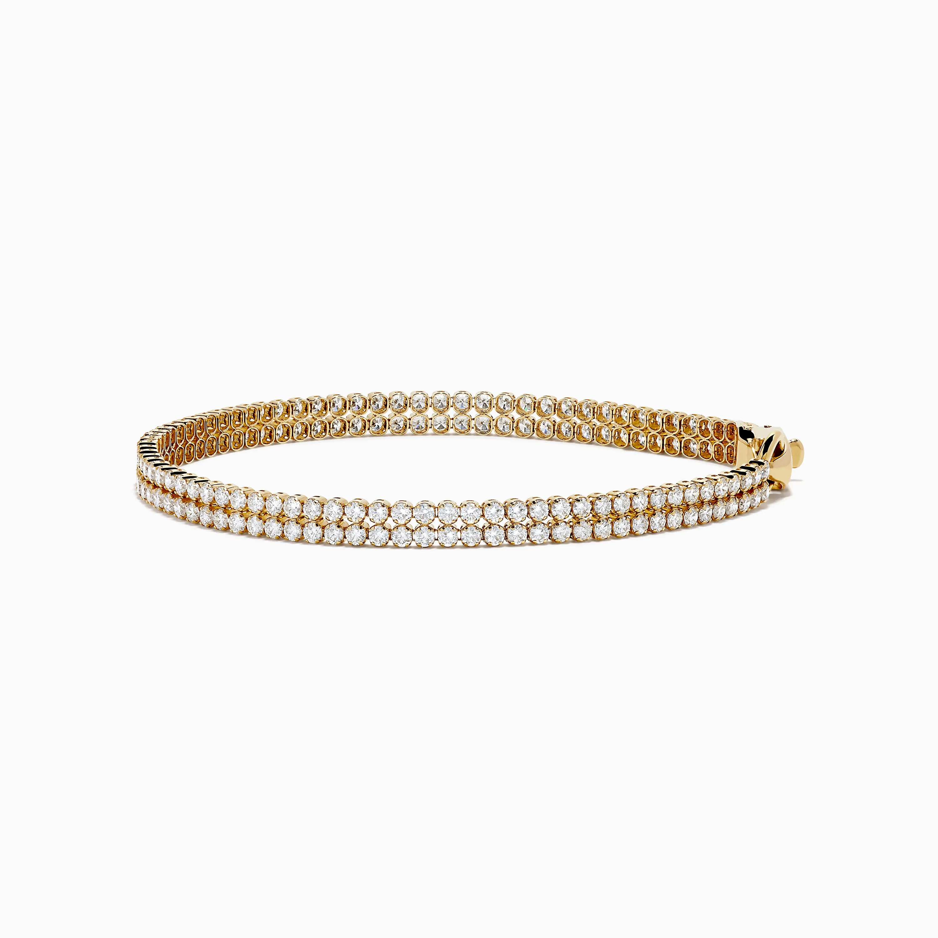 Lab Grown Round Diamond 3.50ct Double Lined Tennis Bracelet in 14K Yellow Gold sold by Effy