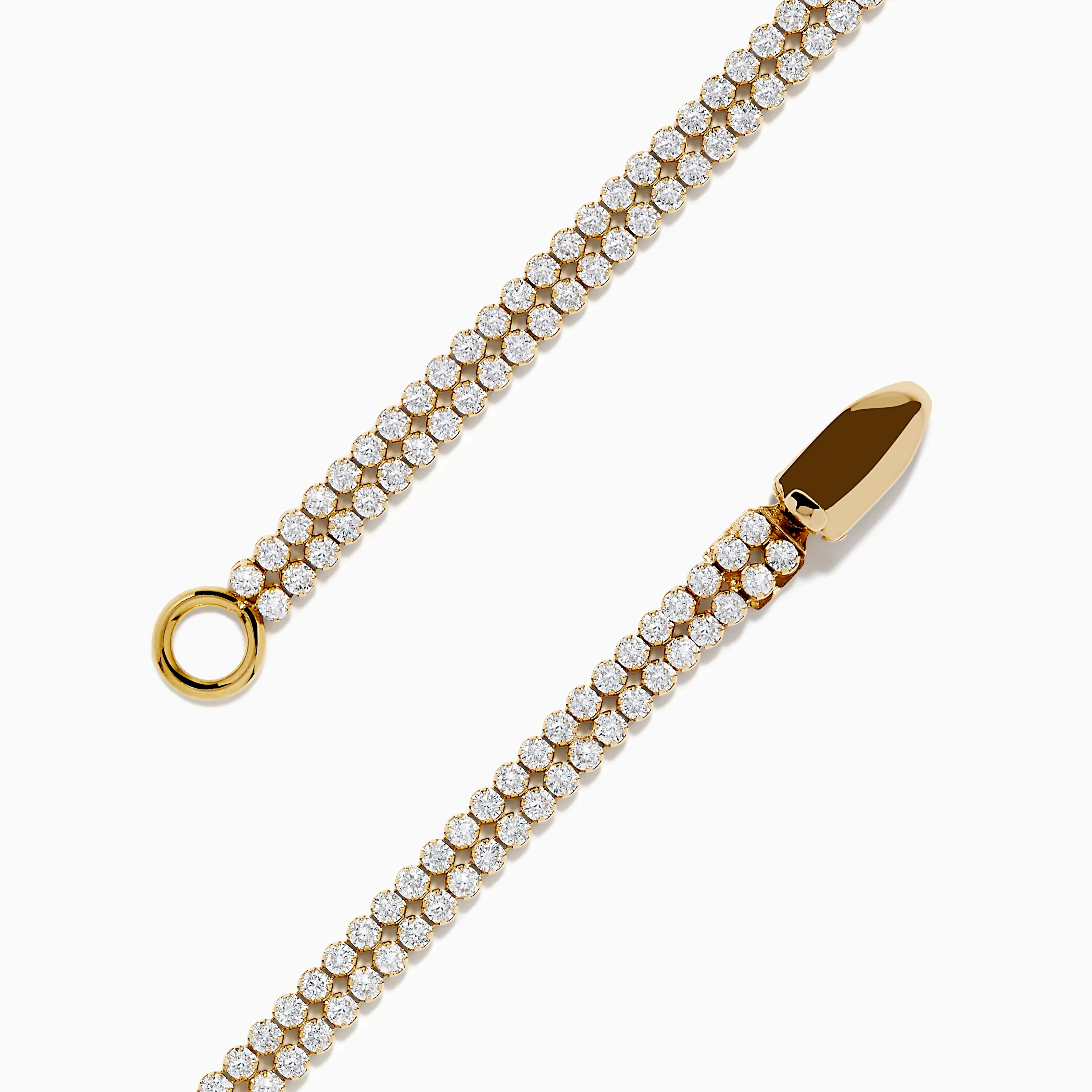 Lab Grown Round Diamond 3.50ct Double Lined Tennis Bracelet in 14K Yellow Gold sold by Effy product image thumbnail 4