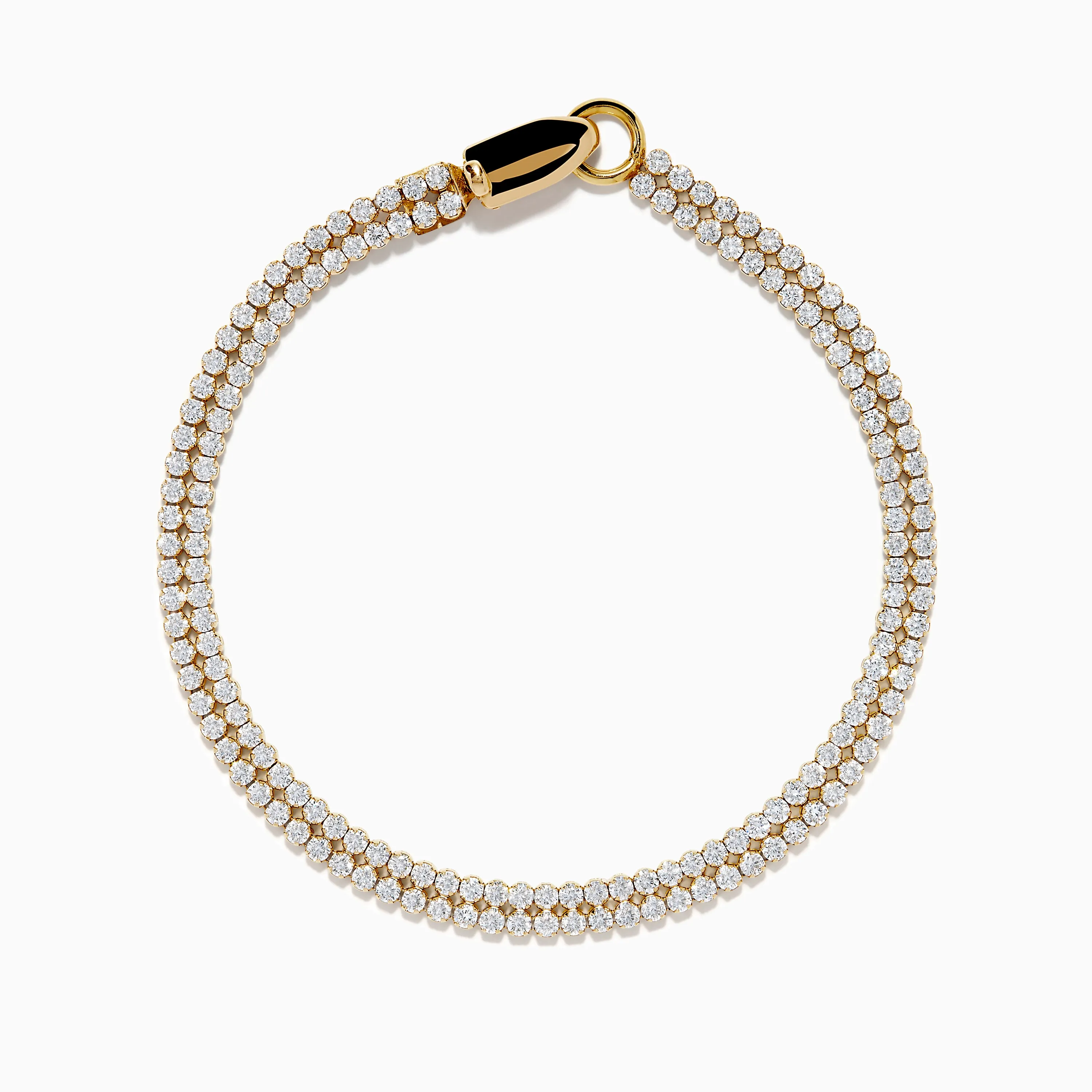 Lab Grown Round Diamond 3.50ct Double Lined Tennis Bracelet in 14K Yellow Gold sold by Effy product image thumbnail 3