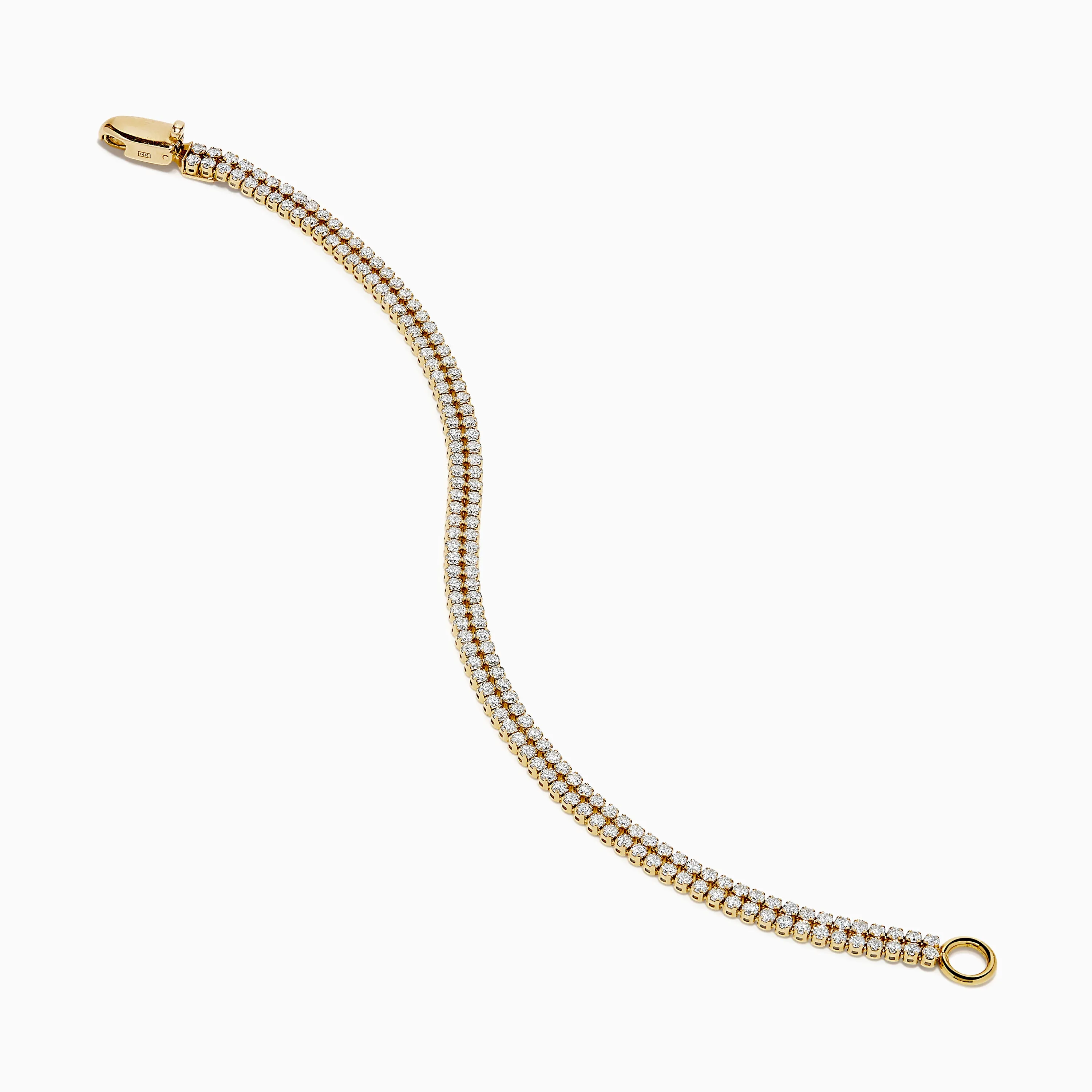 Lab Grown Round Diamond 3.50ct Double Lined Tennis Bracelet in 14K Yellow Gold sold by Effy product image thumbnail 2