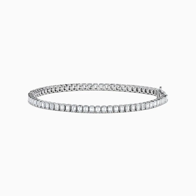 Lab Grown Emerald Cut Diamond 4.26ct Tennis Bracelet in 14K White Gold sold by Effy