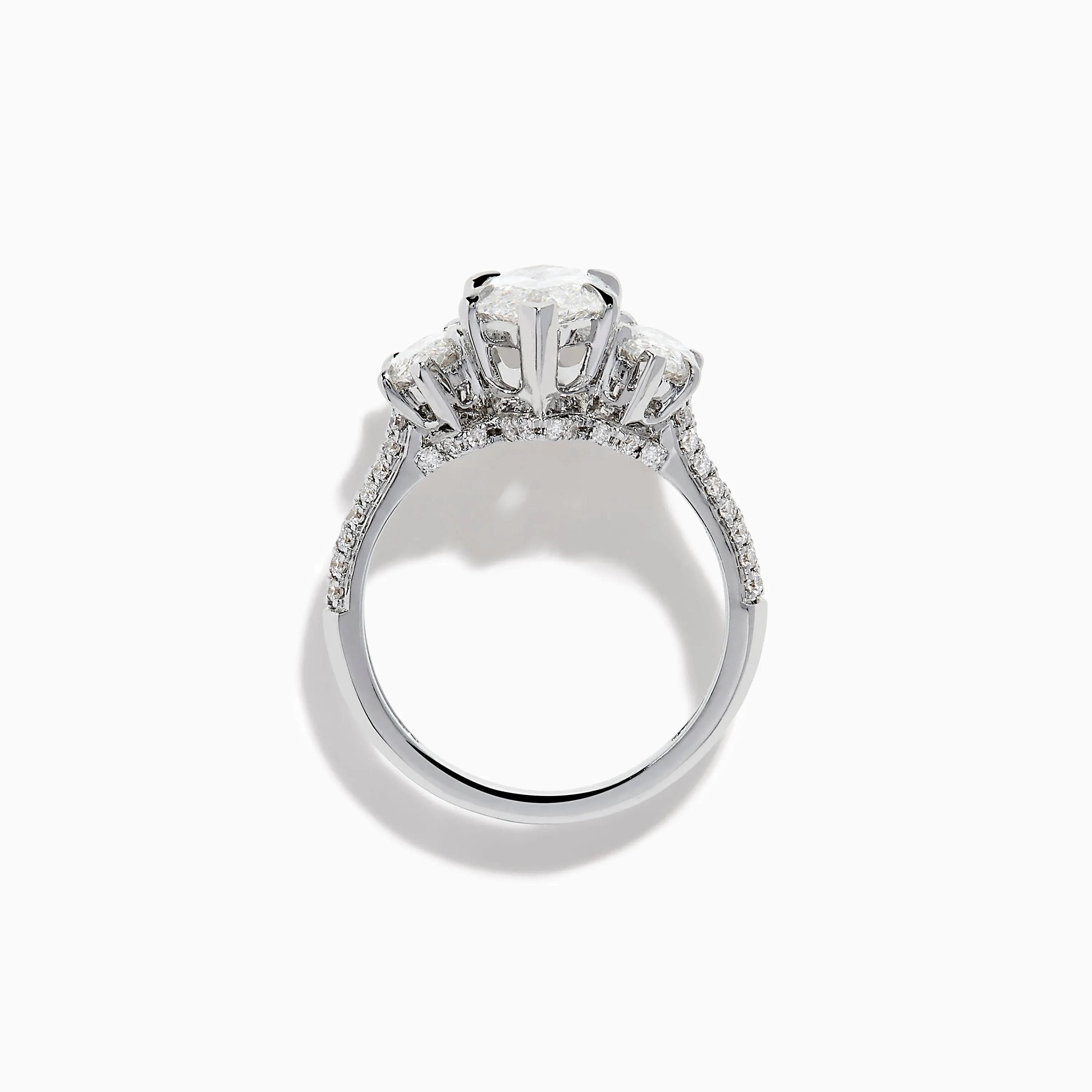 Lab Grown Marquise Diamond 3 Stone Ring in 14K White Gold sold by Effy product image thumbnail 3