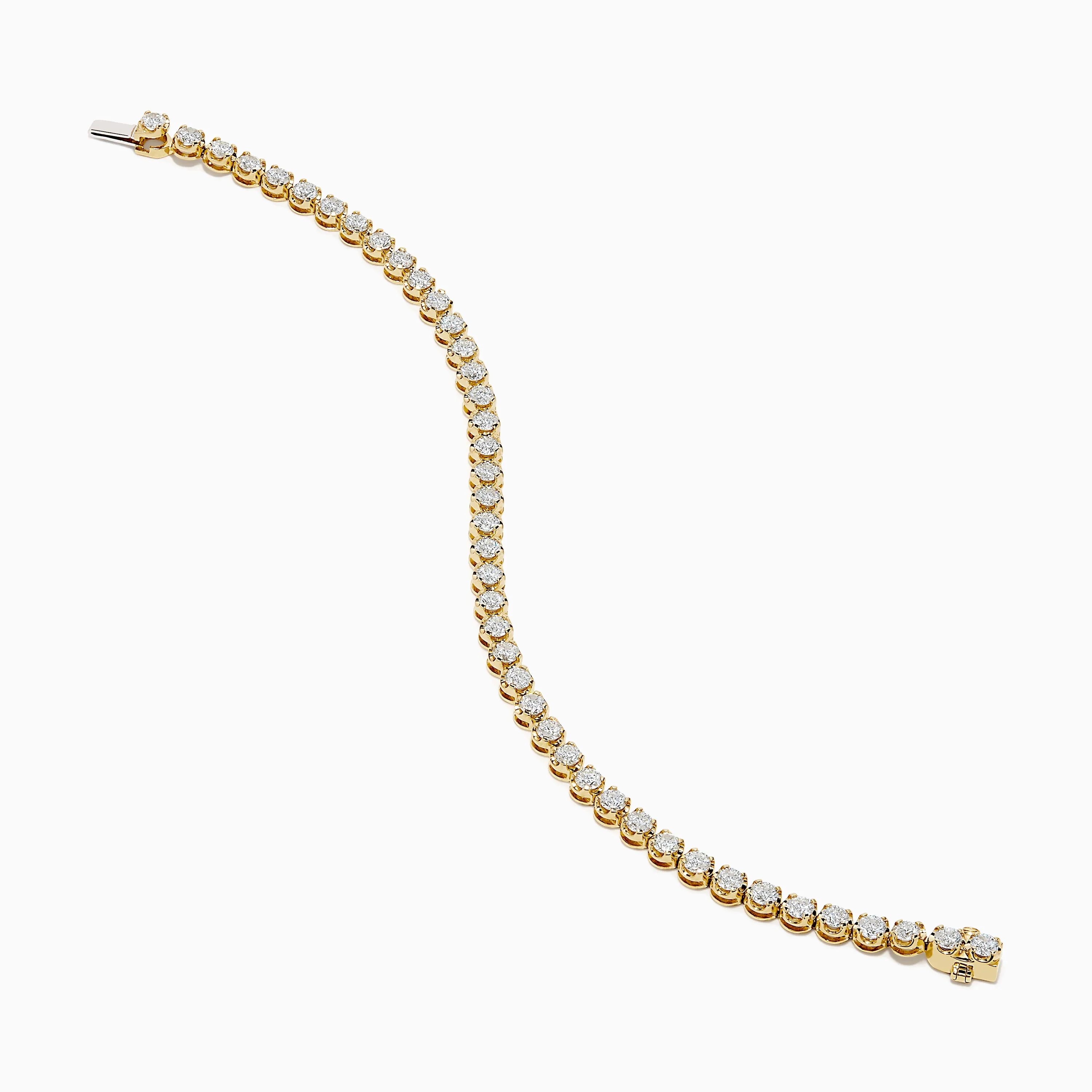 Lab Grown Round Diamond 5.00ct Cupcake Setting Tennis Bracelet in 14K Yellow Gold sold by Effy product image thumbnail 2