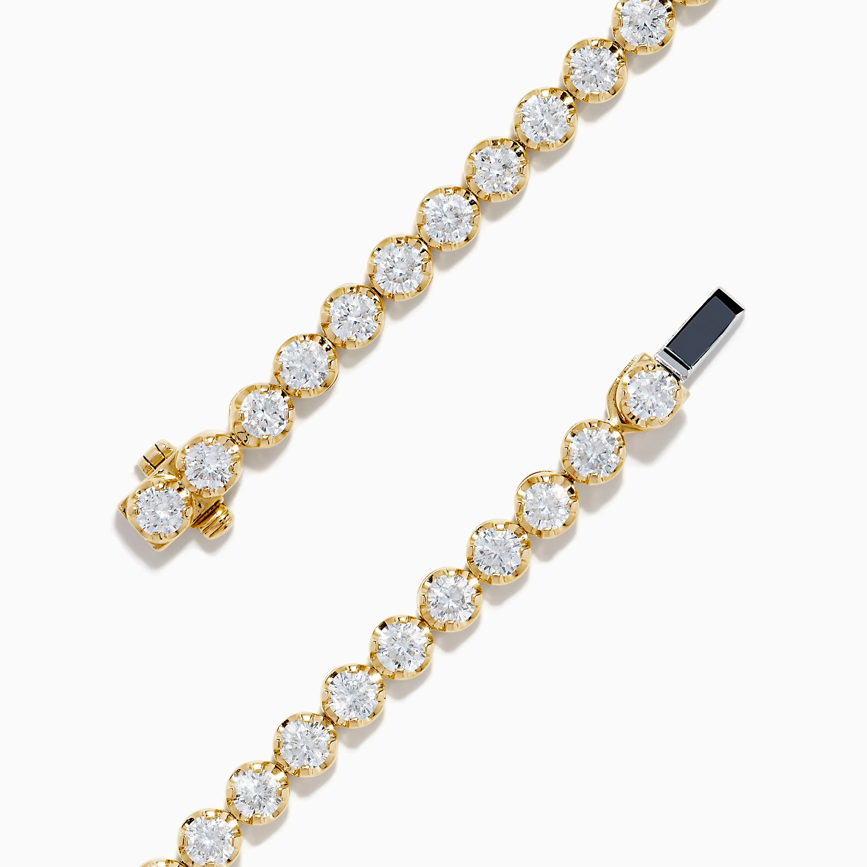 Lab Grown Round Diamond 5.00ct Cupcake Setting Tennis Bracelet in 14K Yellow Gold sold by Effy product image thumbnail 4