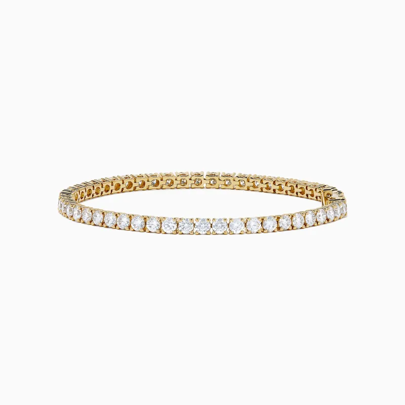 Lab Grown Round Diamond 7.00ct Tennis Bracelet in 14K Yellow Gold sold by Effy