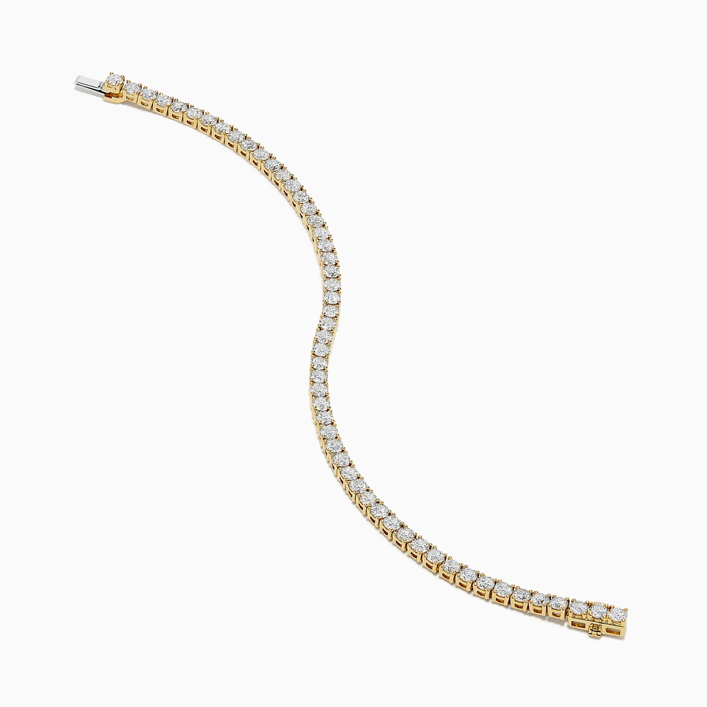 Lab Grown Round Diamond 7.00ct Tennis Bracelet in 14K Yellow Gold sold by Effy product image thumbnail 2