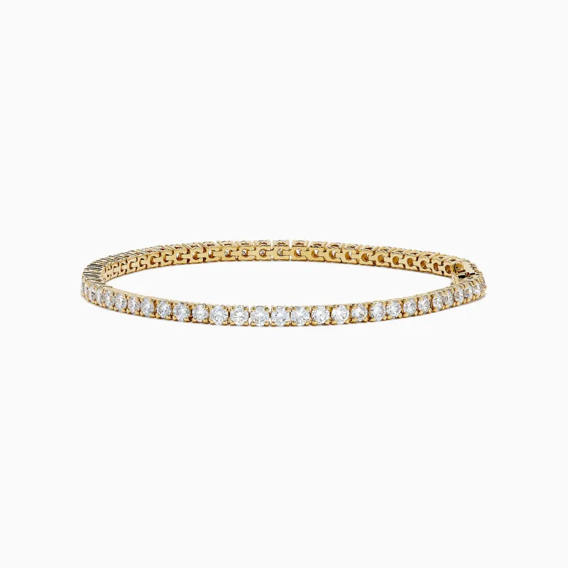 Lab Grown Round Diamond 5.00ct Tennis Bracelet in 14K Yellow Gold sold by Effy