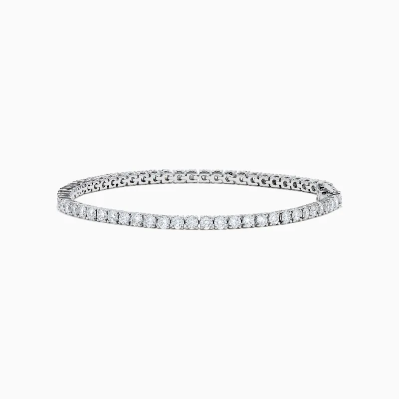Lab Grown Round Diamond 5.00ct Tennis Bracelet in 14K White Gold sold by Effy