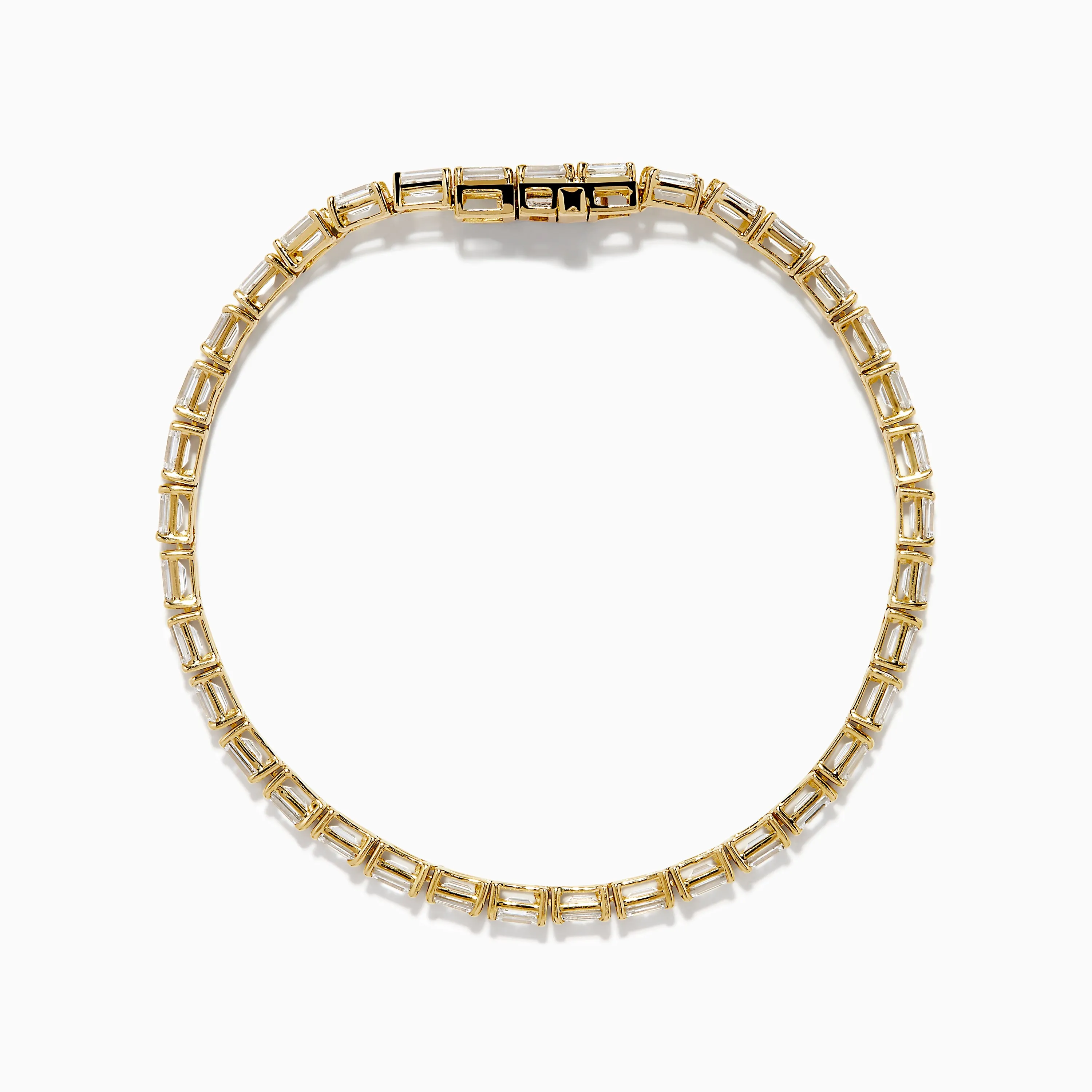 Lab Grown Emerald Cut Diamond 7.50ct Tennis Bracelet in 14K Yellow Gold sold by Effy product image thumbnail 3