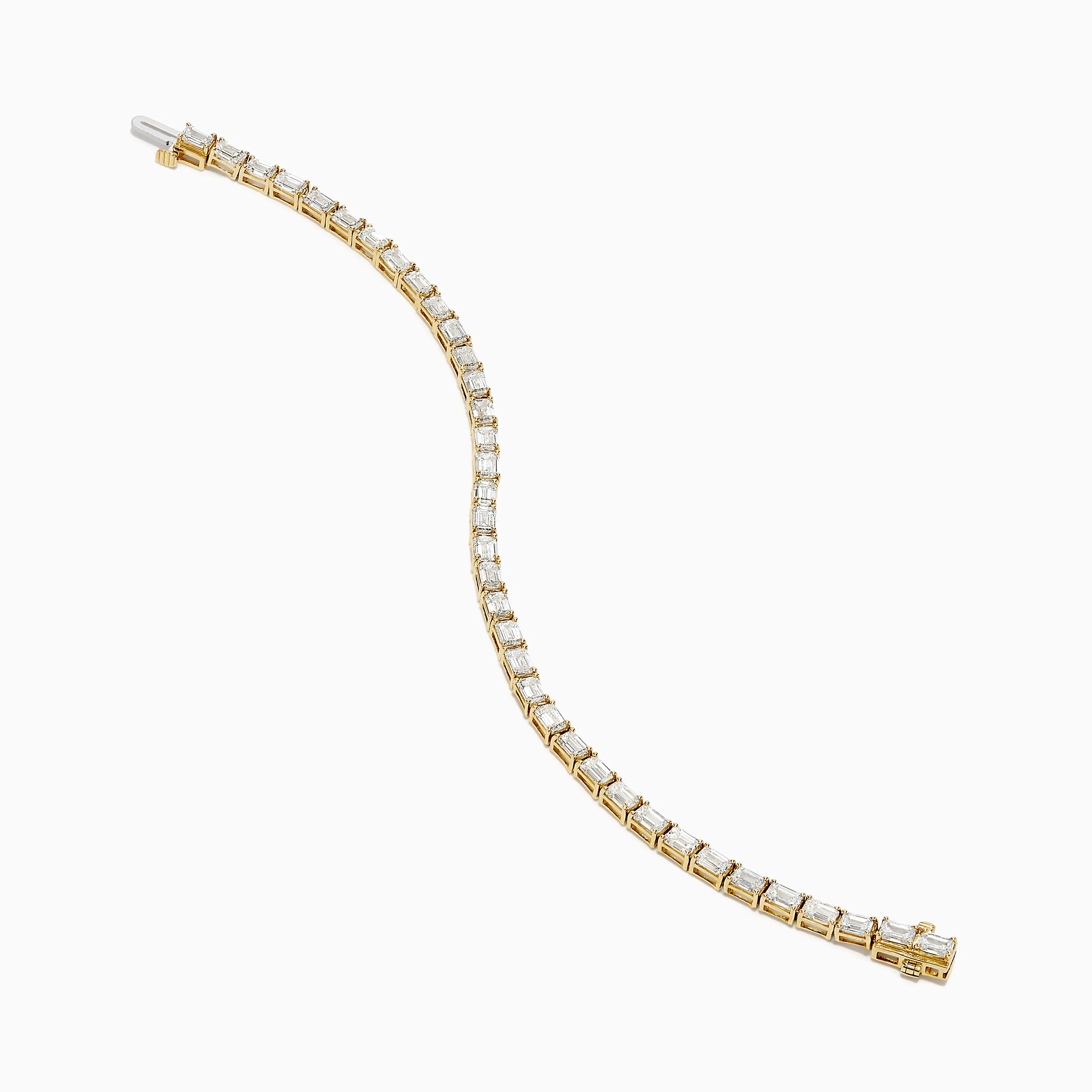 Lab Grown Emerald Cut Diamond 7.50ct Tennis Bracelet in 14K Yellow Gold sold by Effy product image thumbnail 2