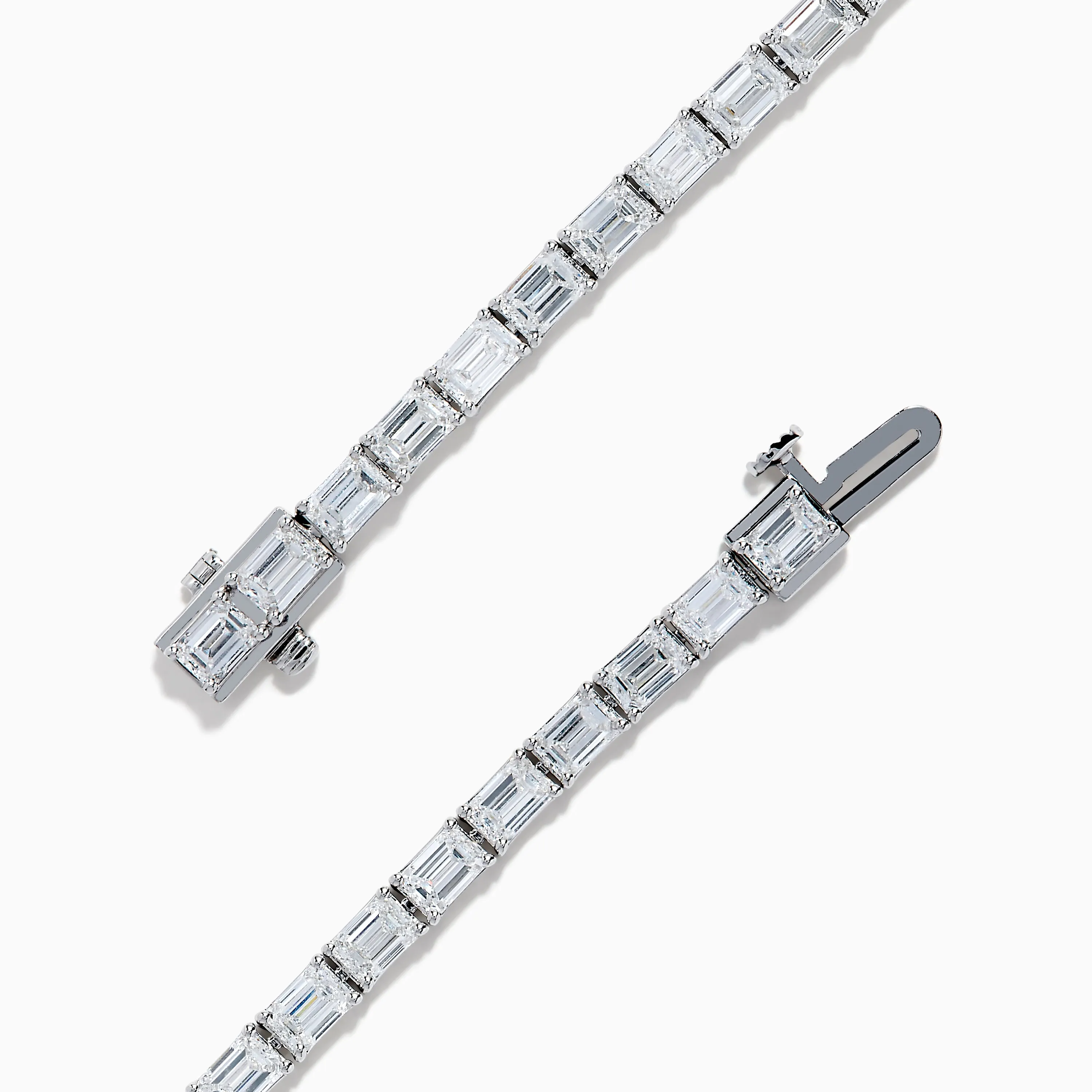 Lab Grown Emerald Cut Diamond 7.50ct Tennis Bracelet in 14K White Gold sold by Effy product image thumbnail 4