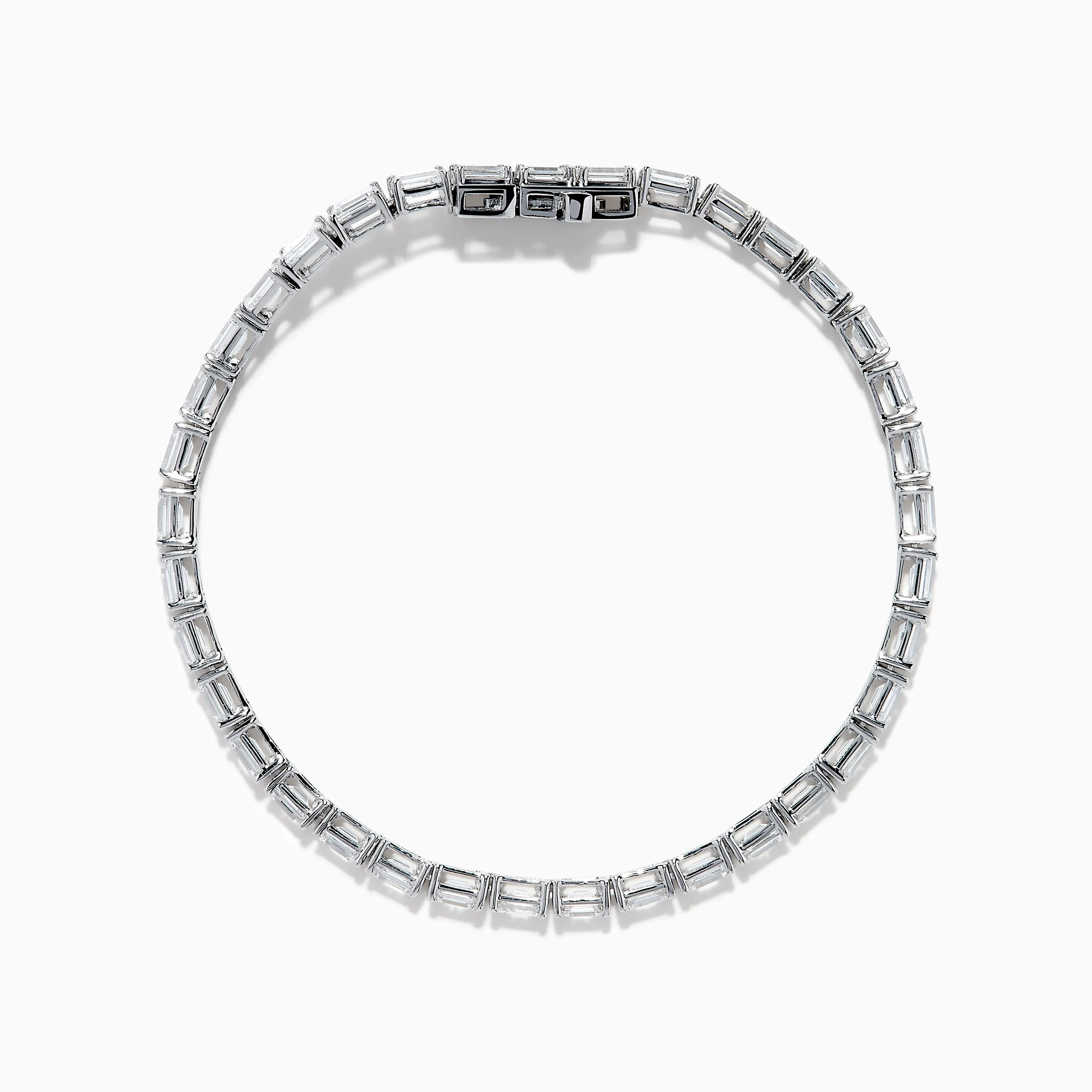 Lab Grown Emerald Cut Diamond 7.50ct Tennis Bracelet in 14K White Gold sold by Effy product image thumbnail 3