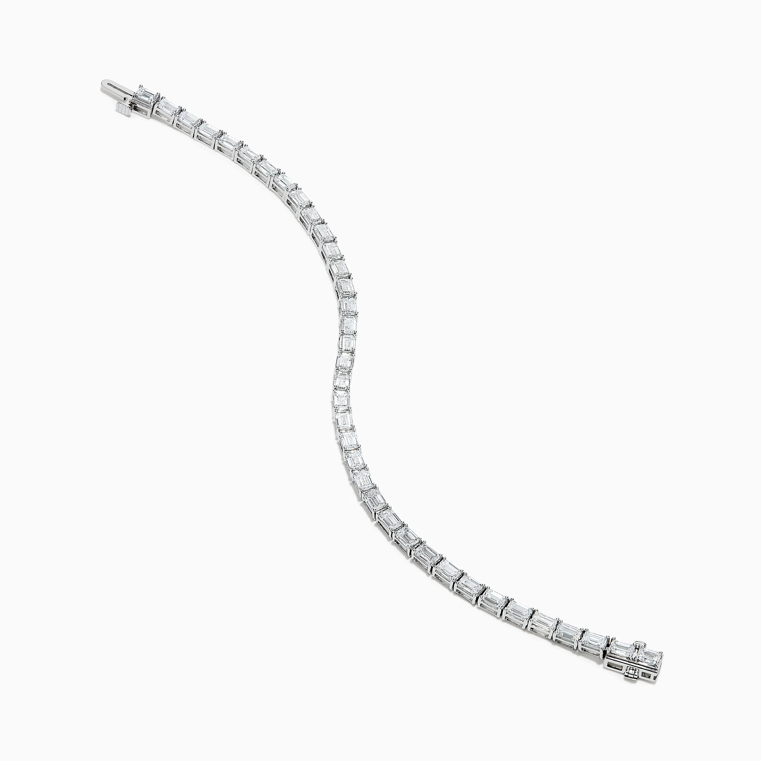 Lab Grown Emerald Cut Diamond 7.50ct Tennis Bracelet in 14K White Gold sold by Effy product image thumbnail 2