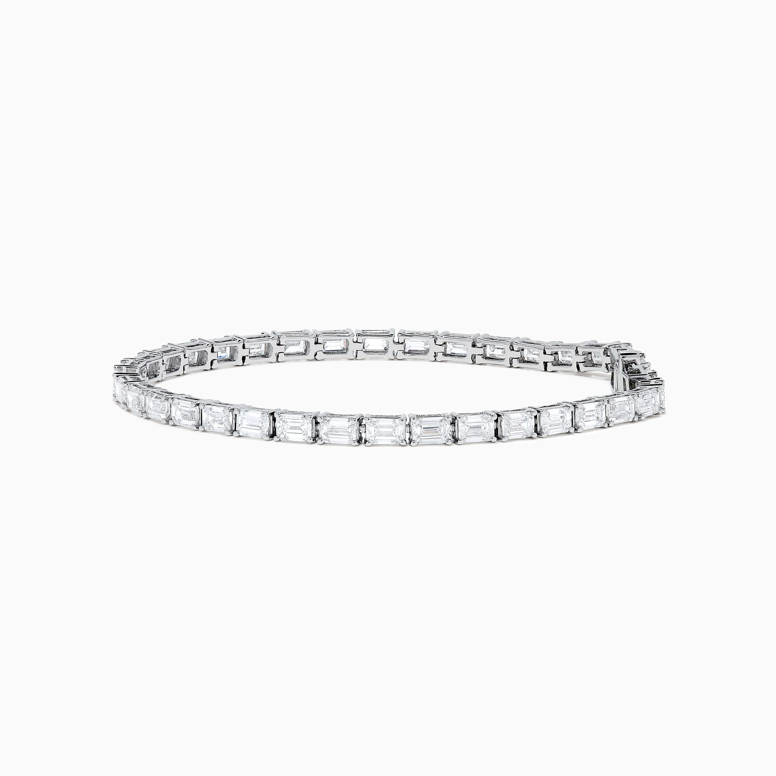Lab Grown Emerald Cut Diamond 7.50ct Tennis Bracelet in 14K White Gold sold by Effy