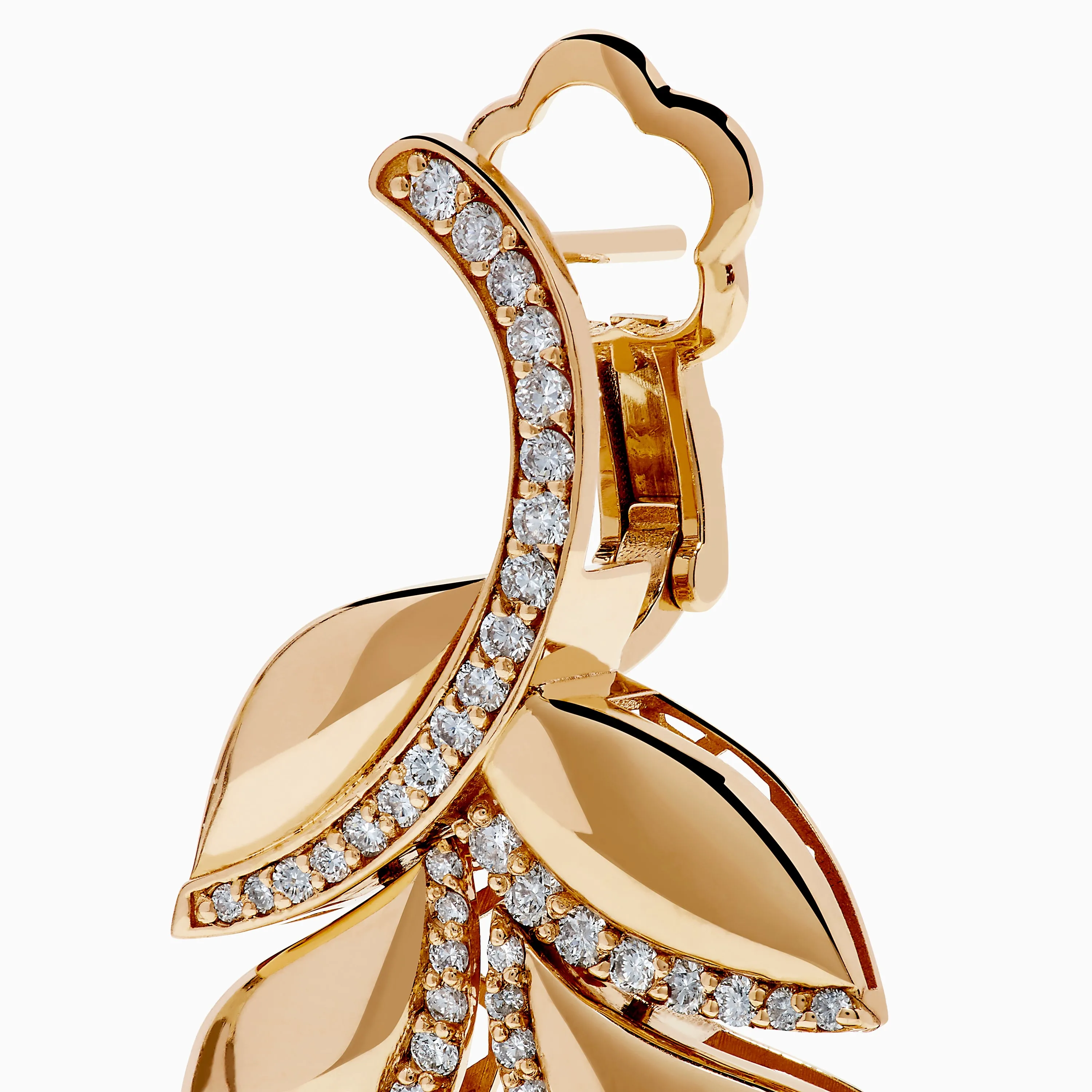 14K Yellow Gold Diamond Leaf Cascade Drop Earrings sold by Effy product image thumbnail 2