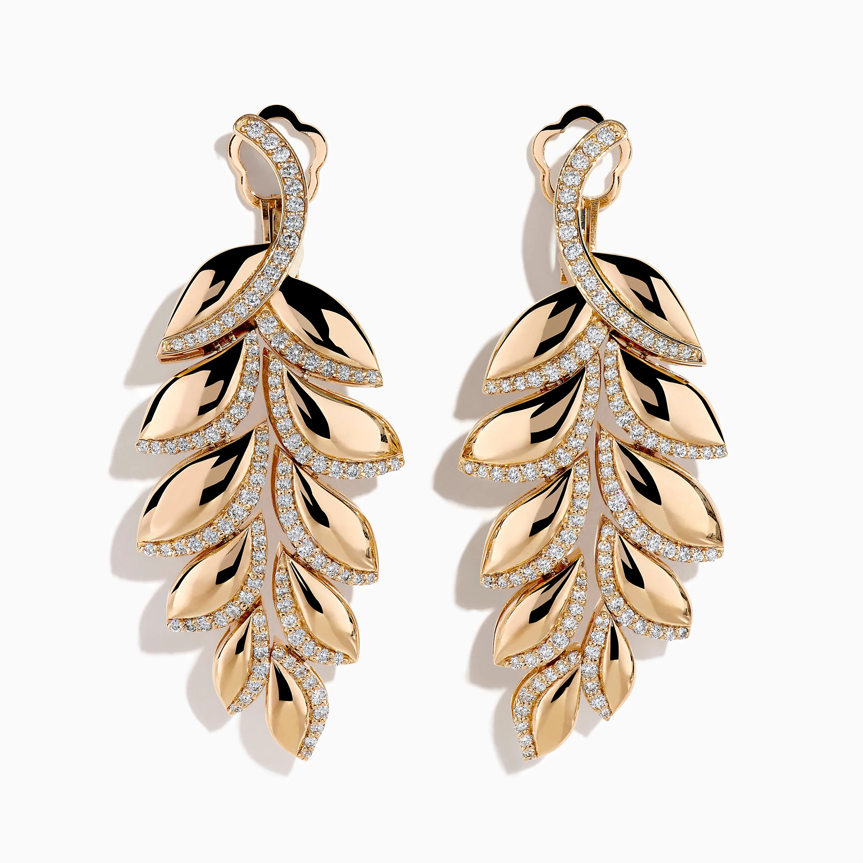 14K Yellow Gold Diamond Leaf Cascade Drop Earrings sold by Effy