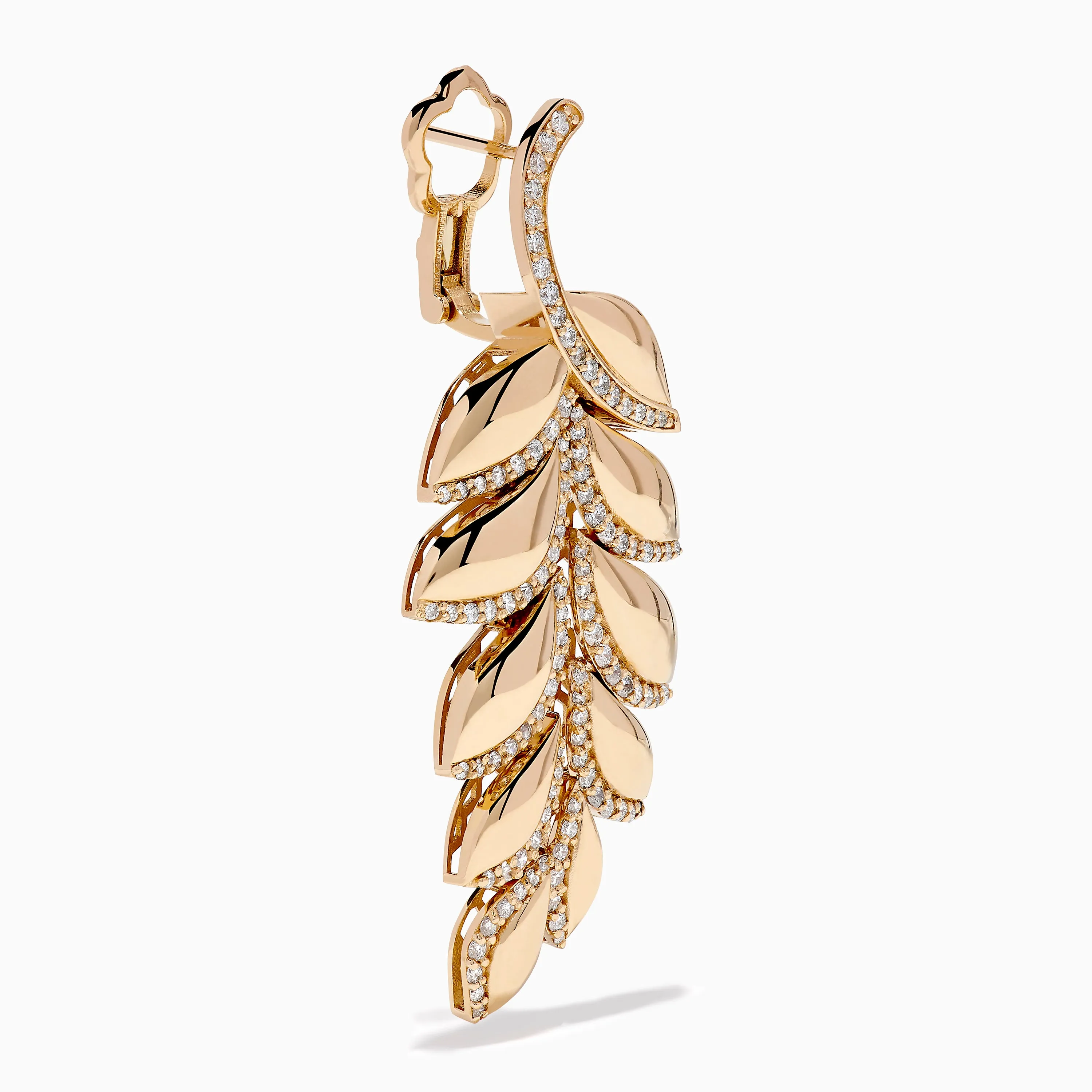 14K Yellow Gold Diamond Leaf Cascade Drop Earrings sold by Effy product image thumbnail 3
