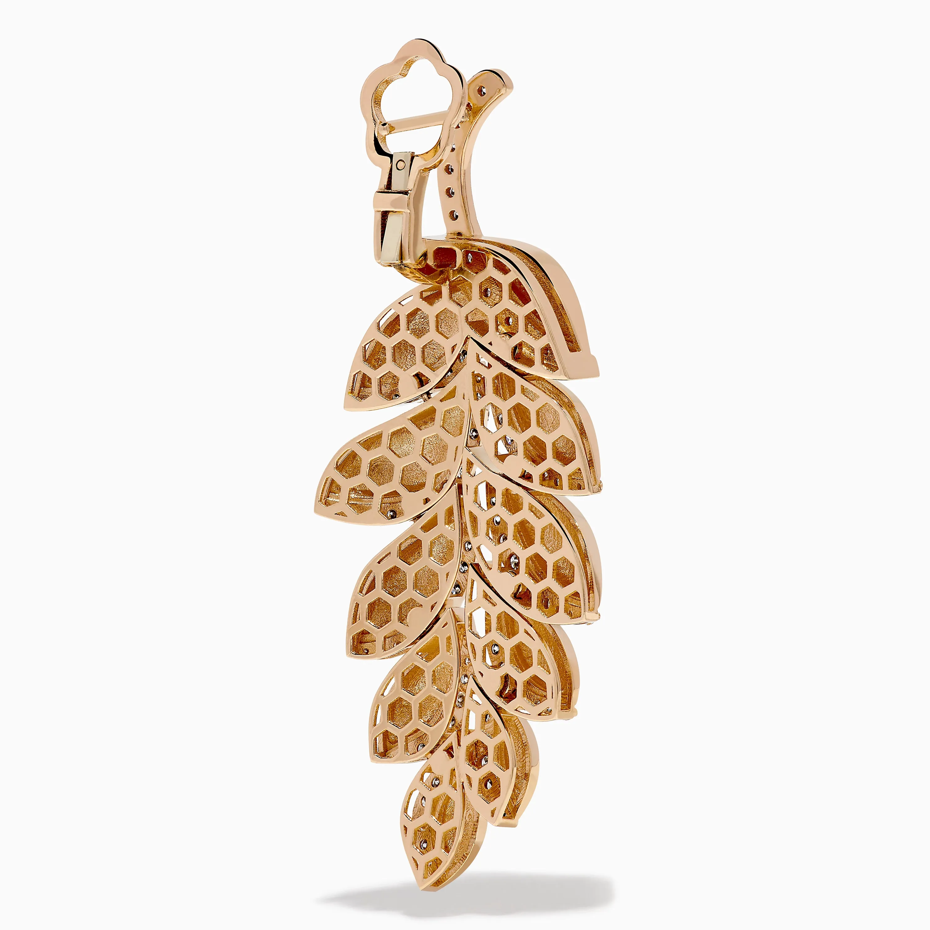 14K Yellow Gold Diamond Leaf Cascade Drop Earrings sold by Effy product image thumbnail 4