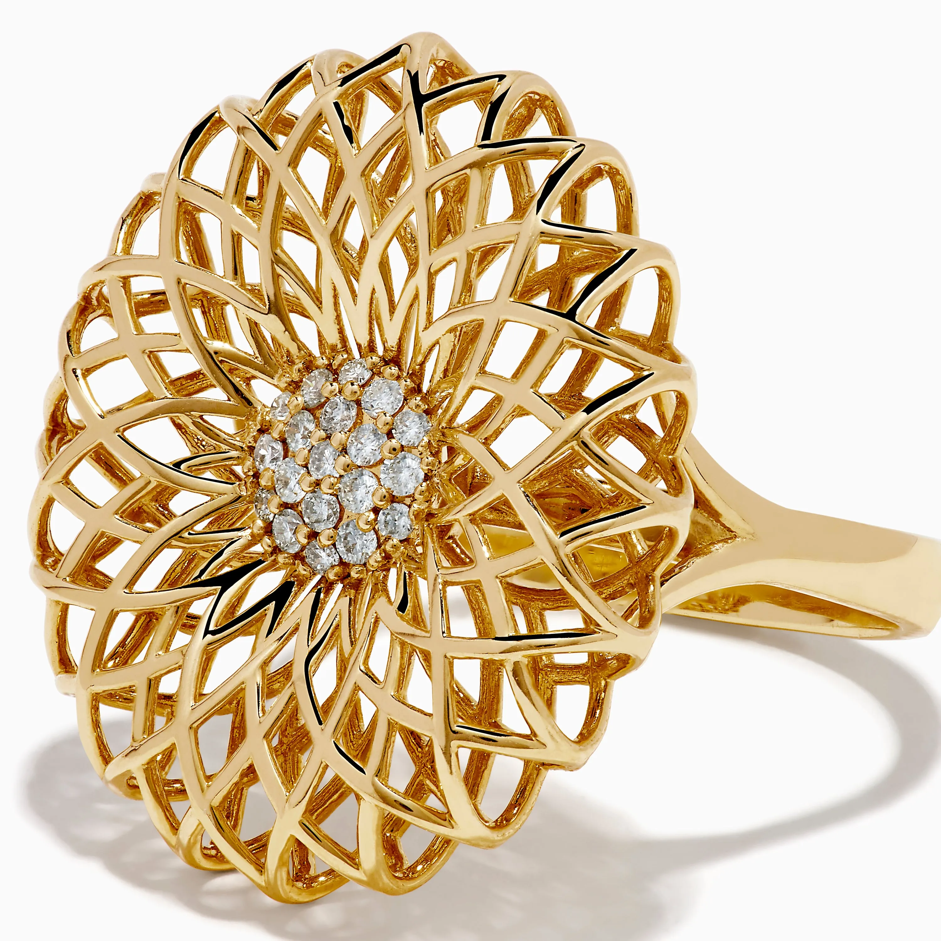 14K Yellow Gold Diamond Filigree Sunburst Statement Ring sold by Effy product image thumbnail 2