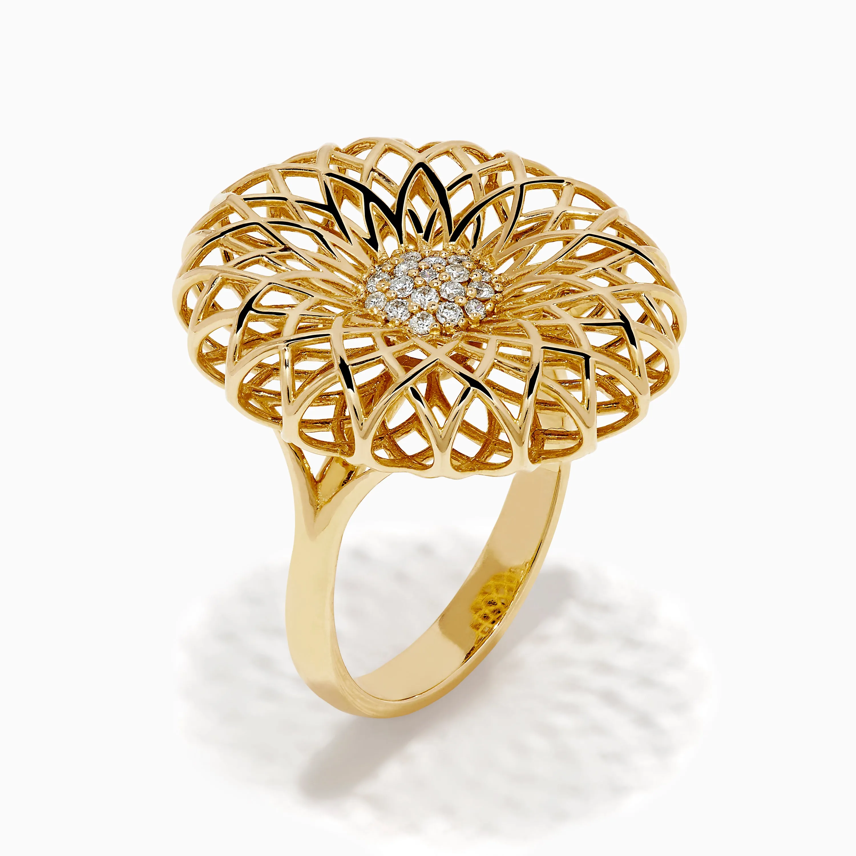 14K Yellow Gold Diamond Filigree Sunburst Statement Ring sold by Effy product image thumbnail 4