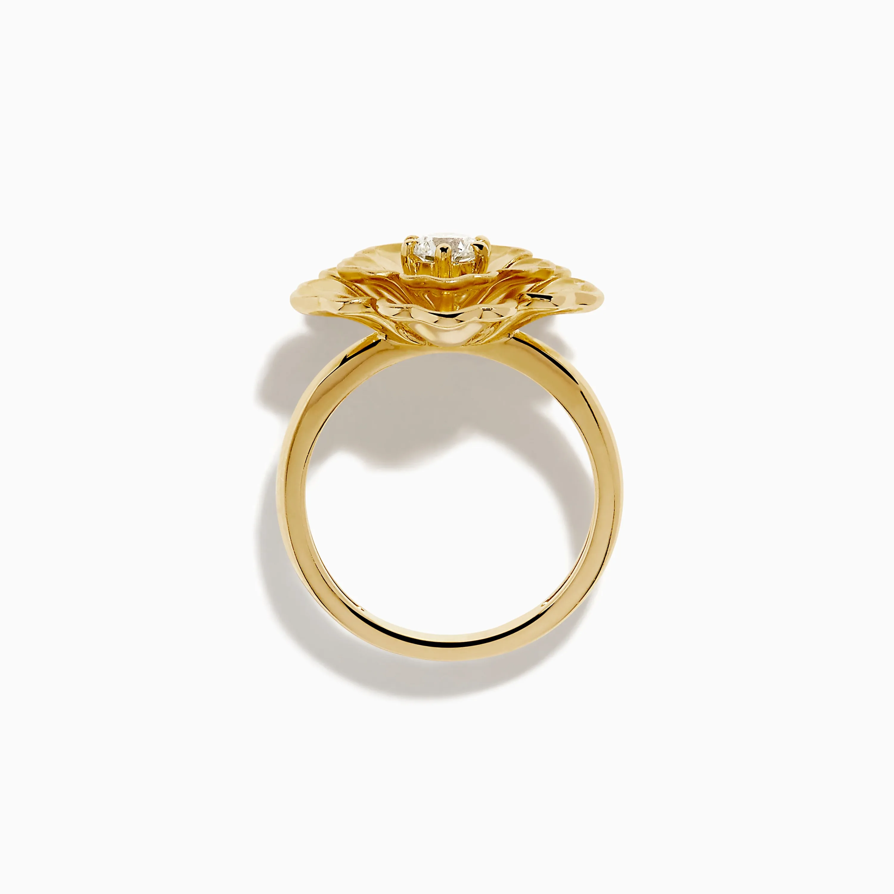 14K Yellow Gold Diamond Sculpted Flower Ring sold by Effy product image thumbnail 3