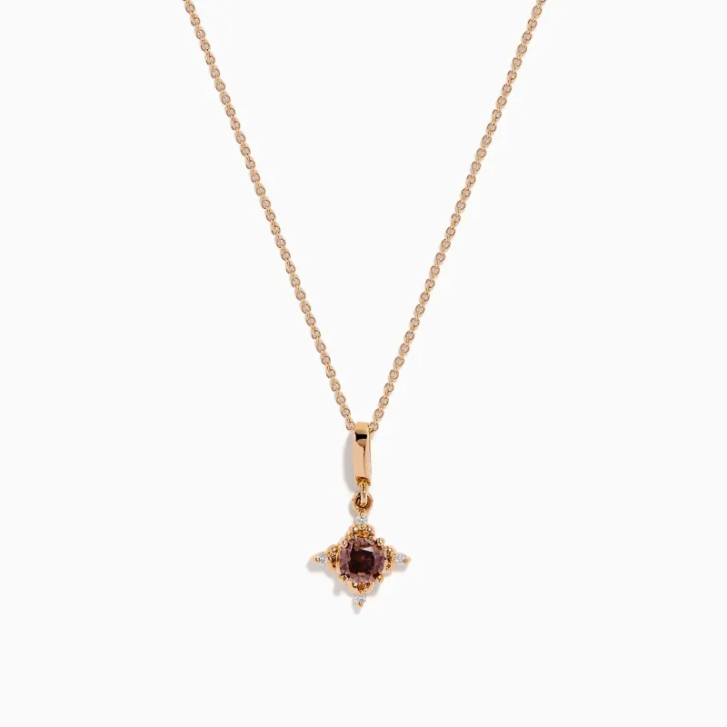 14K Rose Gold Brown and White Diamond Pendant sold by Effy