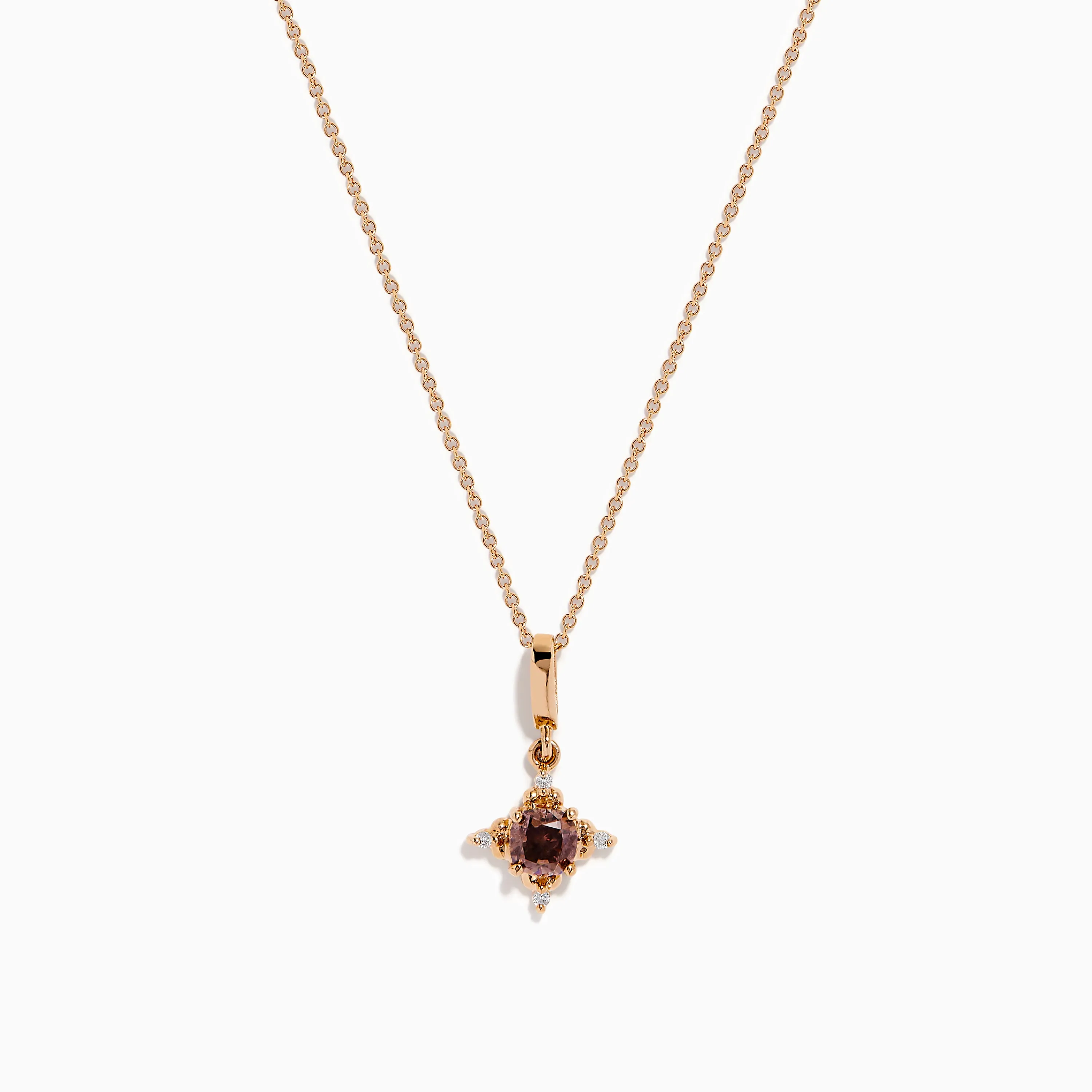 14K Rose Gold Brown and White Diamond Pendant sold by Effy