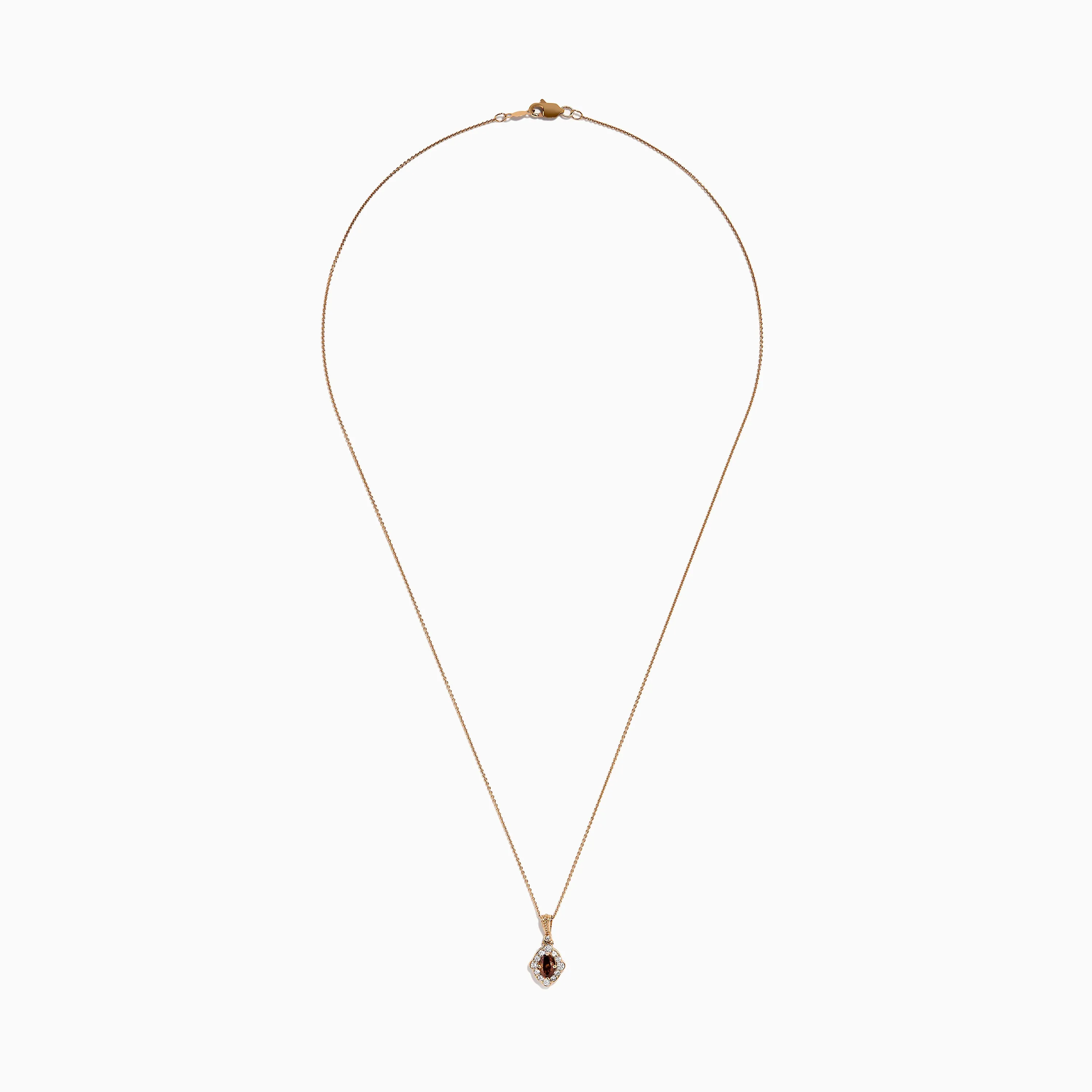 14K Rose Gold Brown and White Diamond Halo Pendant sold by Effy product image thumbnail 3