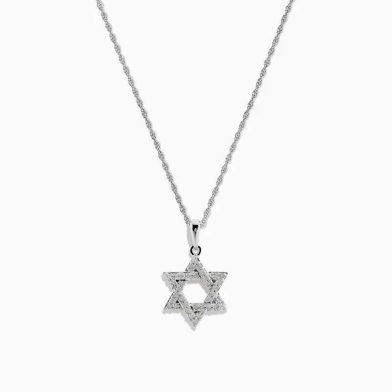 925 Sterling Silver Diamond Star of David Pendant sold by Effy